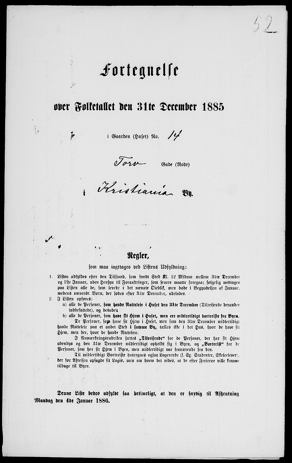 RA, 1885 census for 0301 Kristiania, 1885, p. 5743