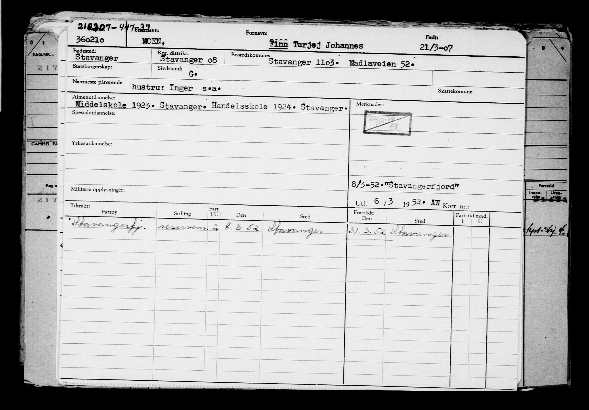 Direktoratet for sjømenn, AV/RA-S-3545/G/Gb/L0070: Hovedkort, 1907, p. 238