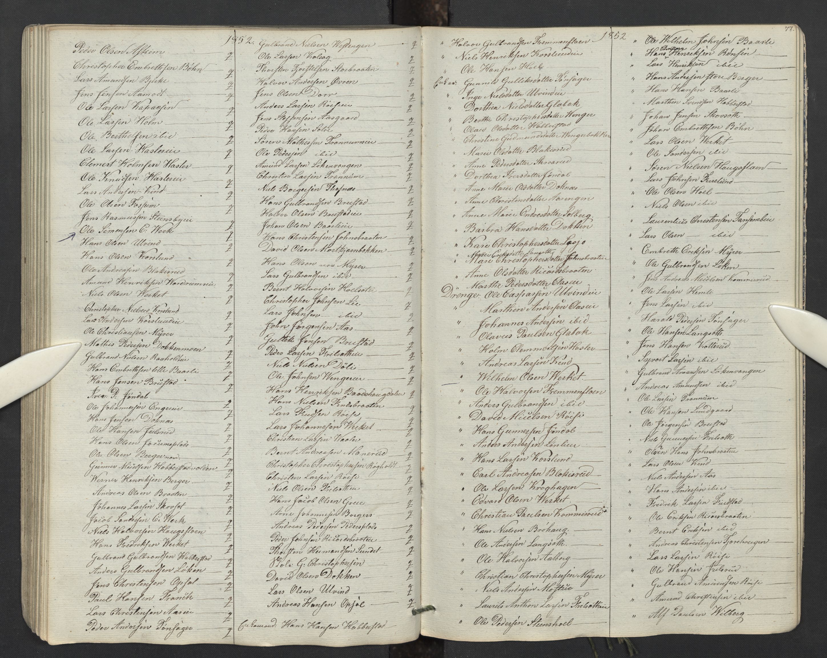 Eidsvoll prestekontor Kirkebøker, AV/SAO-A-10888/M/Ma/L0003: Communicants register no. I 3, 1847-1853, p. 77