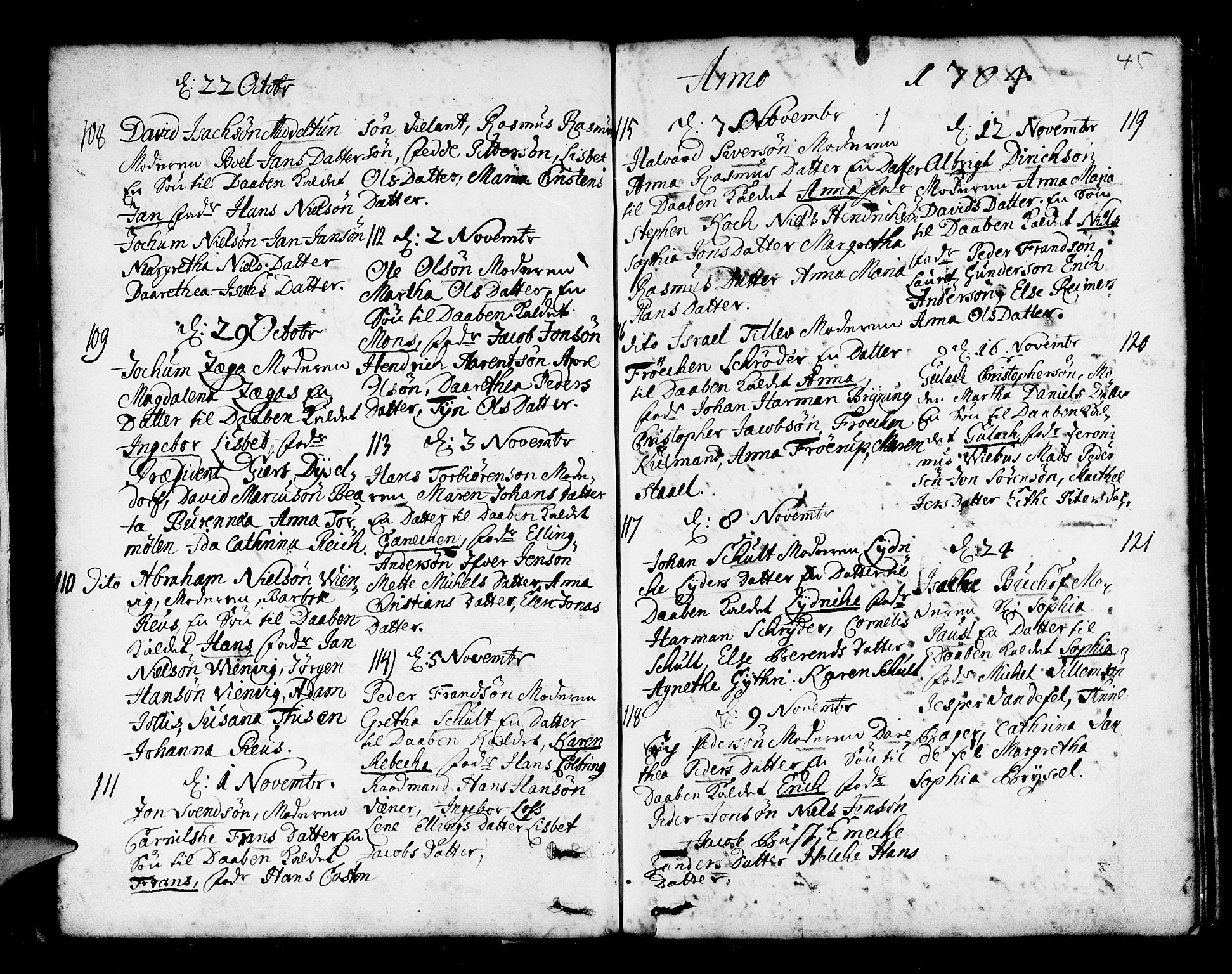 Nykirken Sokneprestembete, AV/SAB-A-77101/H/Haa/L0002: Parish register (official) no. A 2, 1700-1723, p. 45