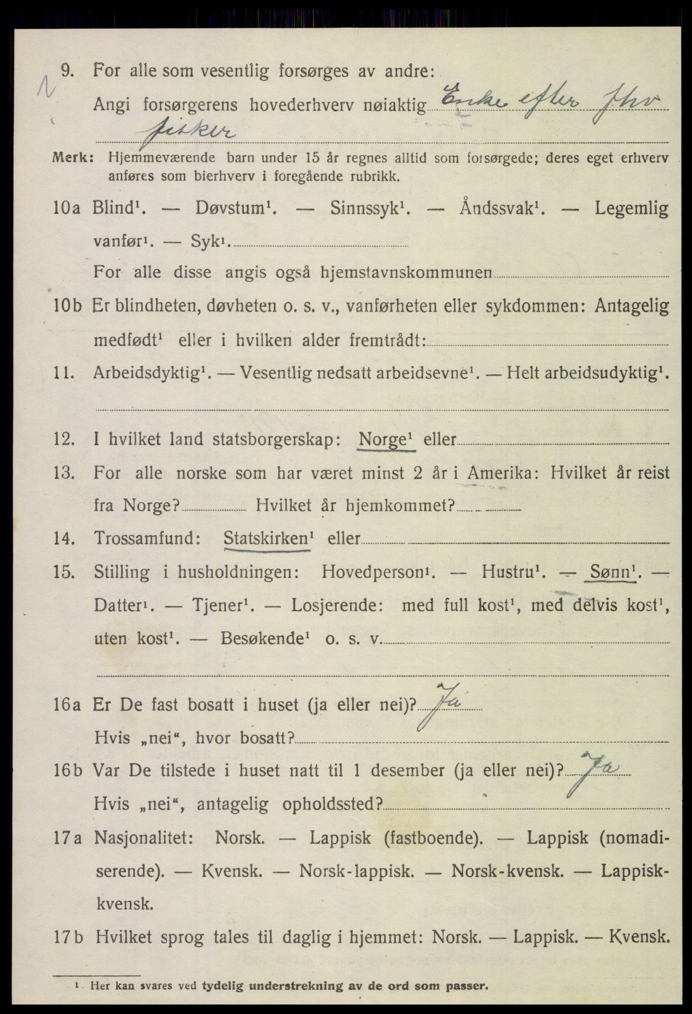 SAT, 1920 census for Gildeskål, 1920, p. 5397