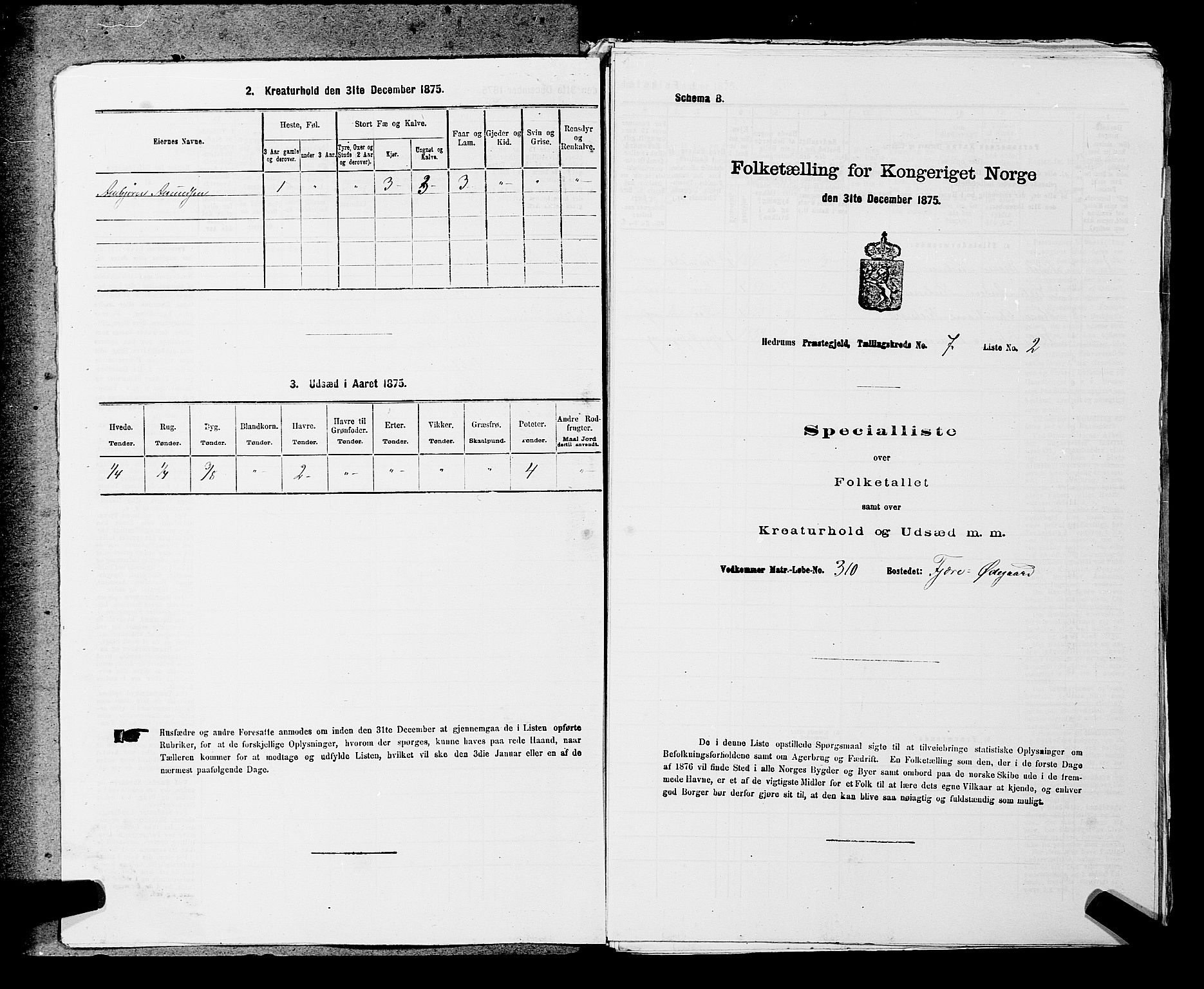 SAKO, 1875 census for 0727P Hedrum, 1875, p. 646
