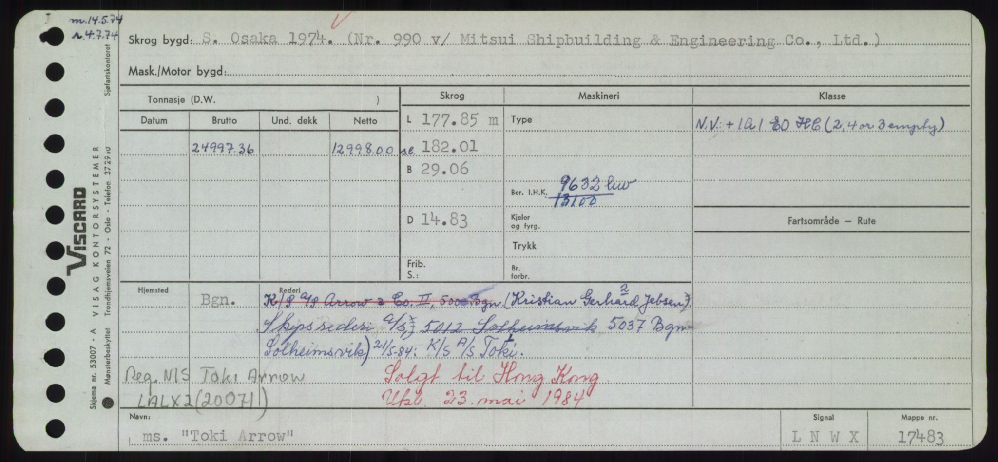 Sjøfartsdirektoratet med forløpere, Skipsmålingen, AV/RA-S-1627/H/Hd/L0039: Fartøy, Ti-Tø, p. 129
