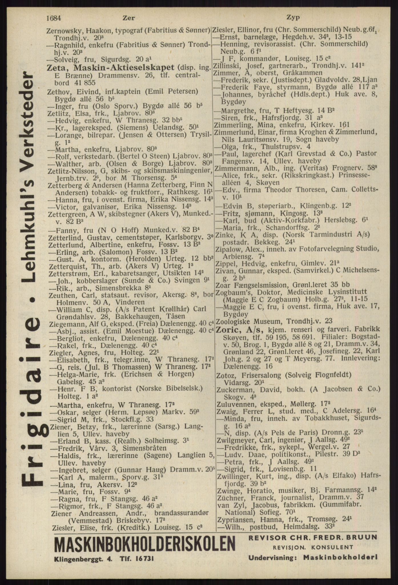 Kristiania/Oslo adressebok, PUBL/-, 1939, p. 1684