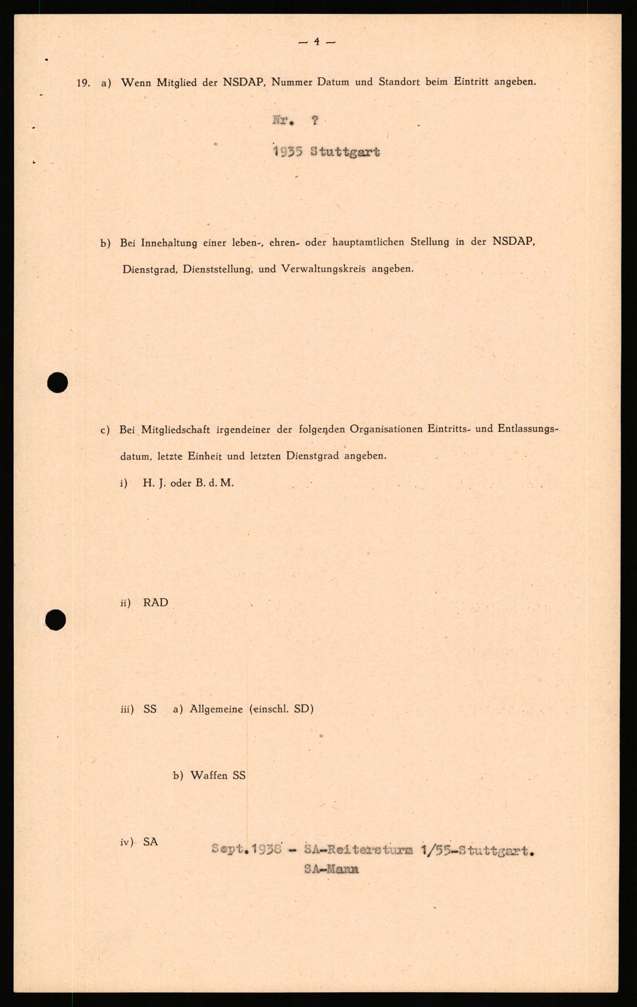 Forsvaret, Forsvarets overkommando II, RA/RAFA-3915/D/Db/L0034: CI Questionaires. Tyske okkupasjonsstyrker i Norge. Tyskere., 1945-1946, p. 170