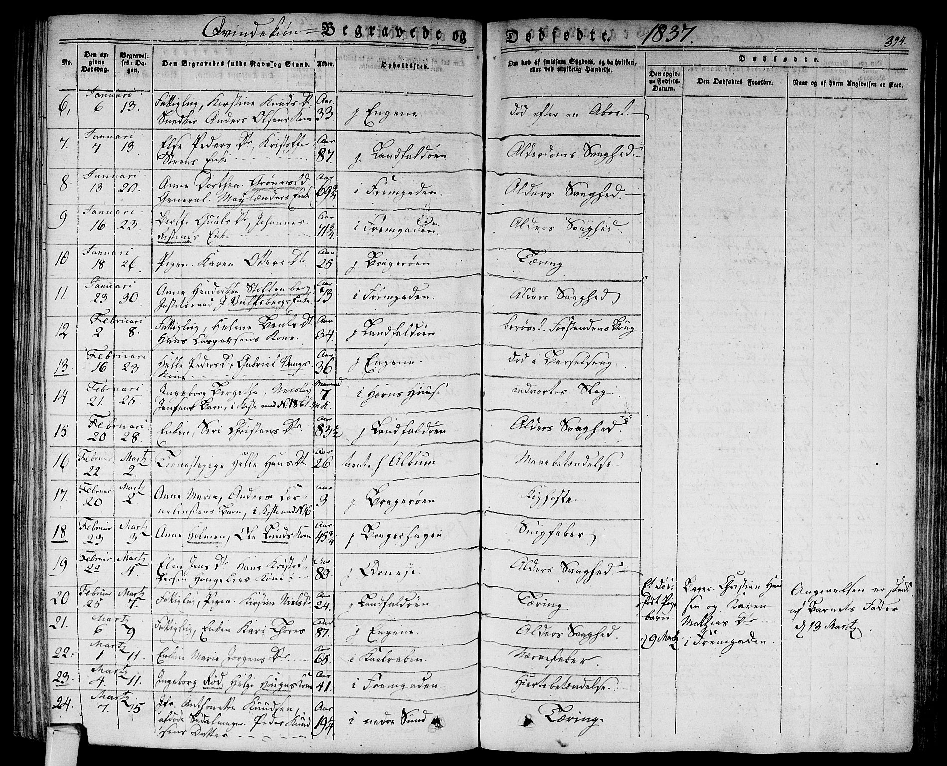 Bragernes kirkebøker, AV/SAKO-A-6/F/Fb/L0001: Parish register (official) no. II 1, 1830-1847, p. 394