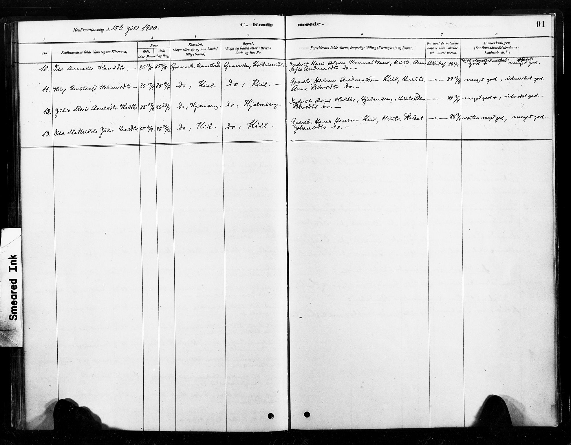 Ministerialprotokoller, klokkerbøker og fødselsregistre - Nord-Trøndelag, SAT/A-1458/789/L0705: Parish register (official) no. 789A01, 1878-1910, p. 91