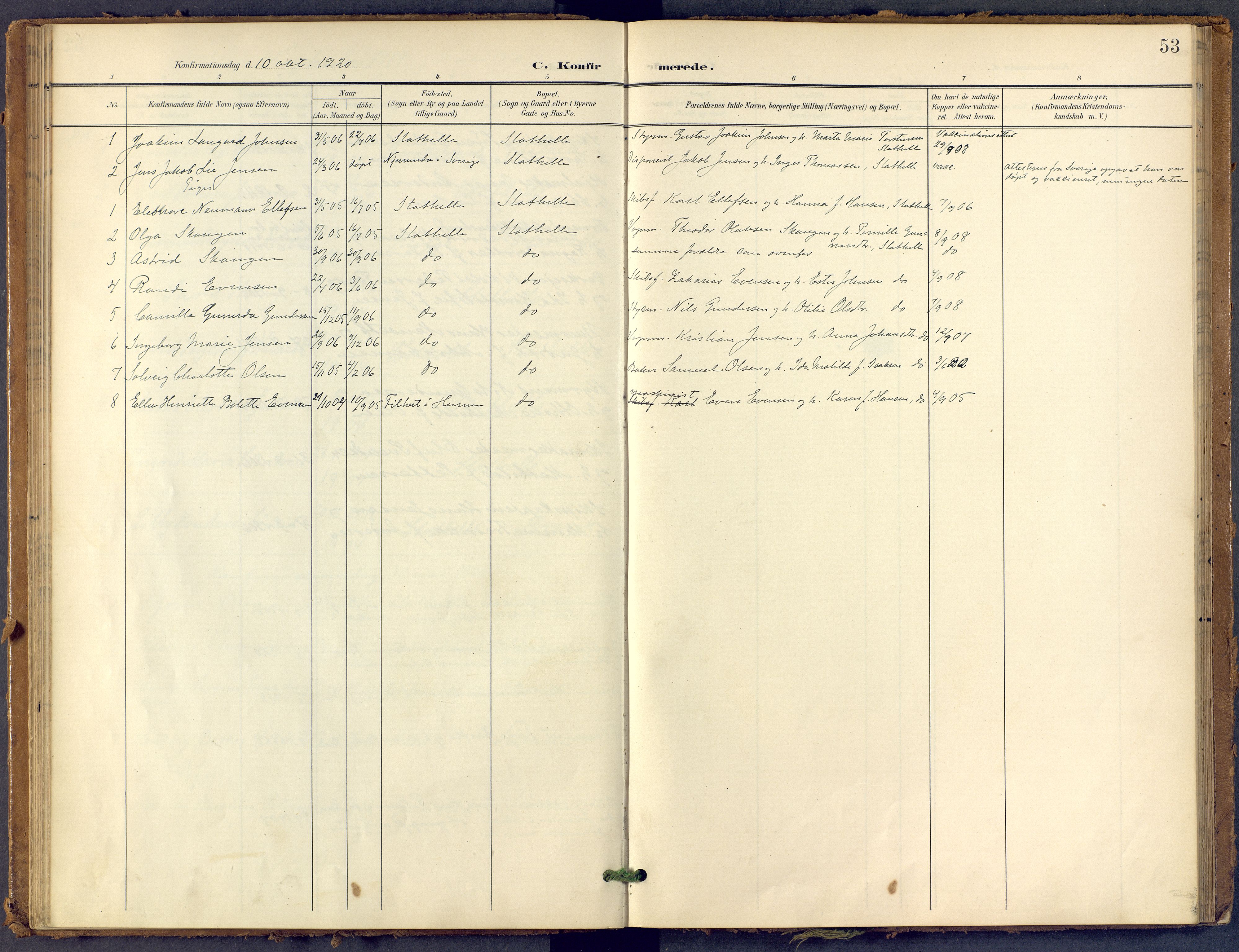 Bamble kirkebøker, SAKO/A-253/F/Fb/L0002: Parish register (official) no. II 2, 1900-1921, p. 53