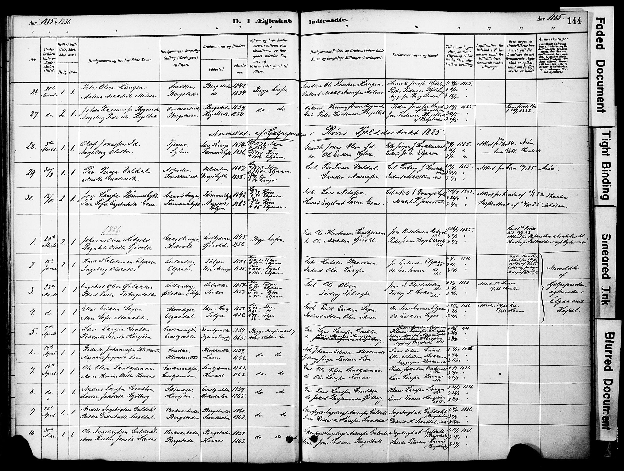 Ministerialprotokoller, klokkerbøker og fødselsregistre - Sør-Trøndelag, SAT/A-1456/681/L0933: Parish register (official) no. 681A11, 1879-1890, p. 144