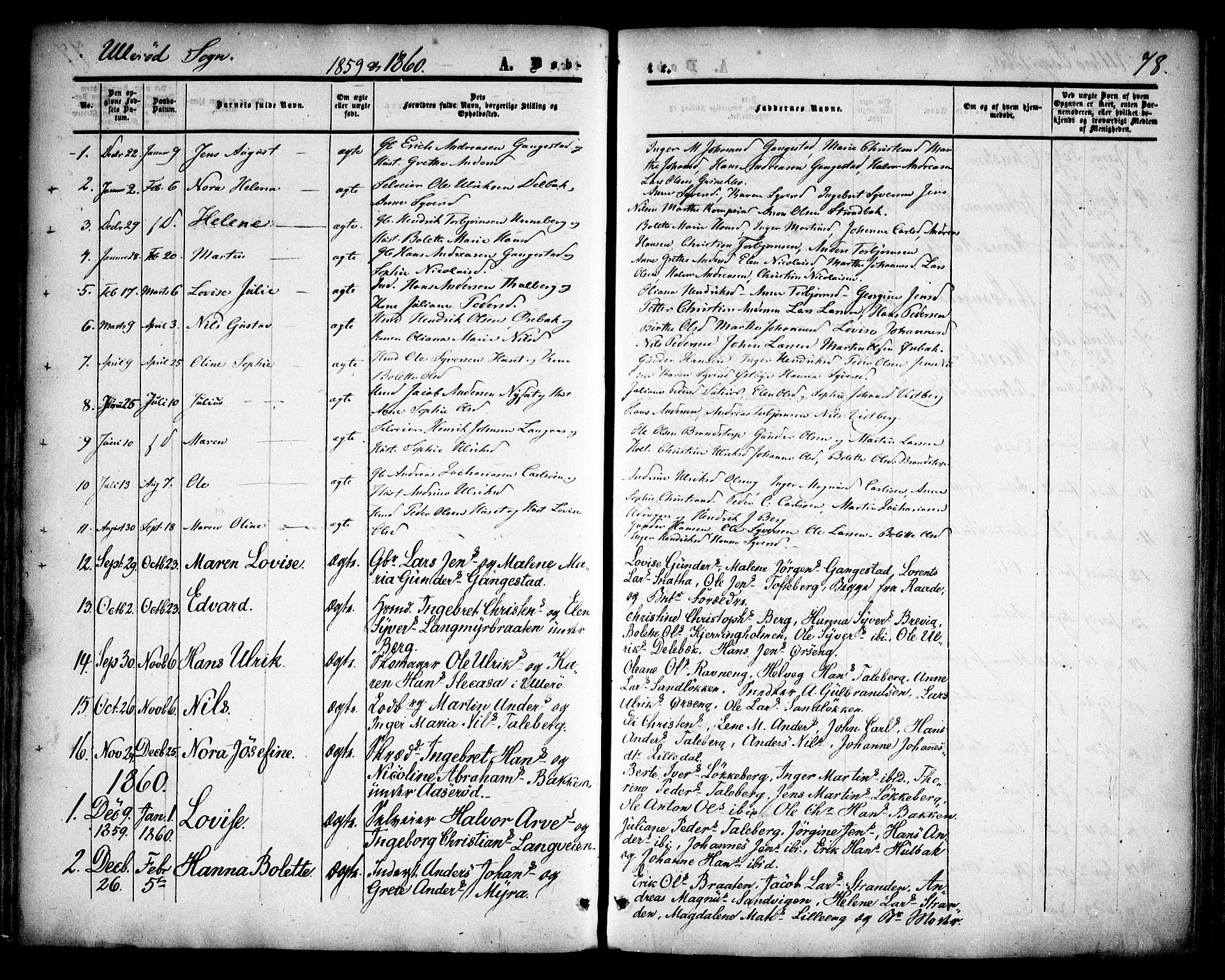 Skjeberg prestekontor Kirkebøker, SAO/A-10923/F/Fa/L0007: Parish register (official) no. I 7, 1859-1868, p. 78
