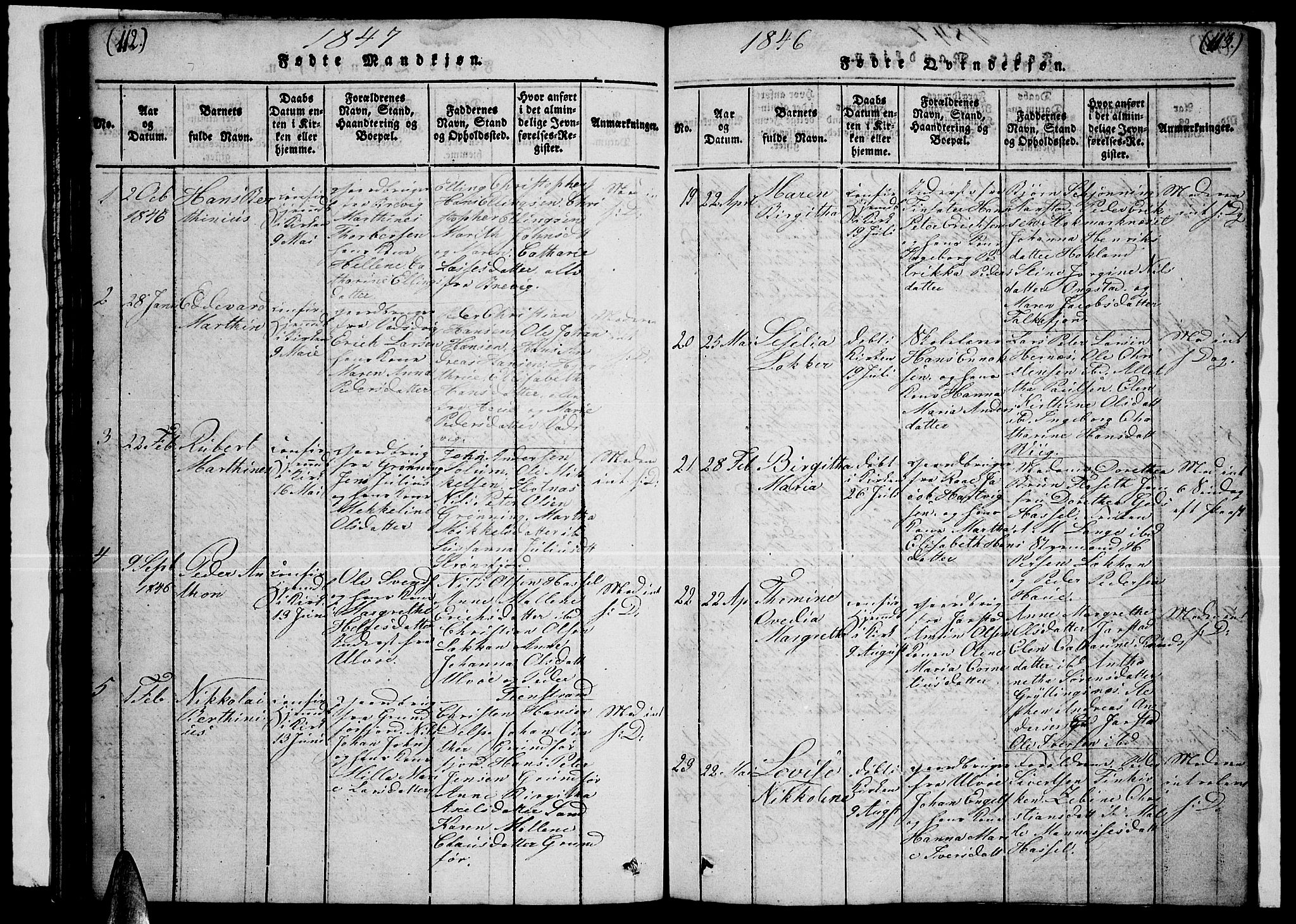 Ministerialprotokoller, klokkerbøker og fødselsregistre - Nordland, AV/SAT-A-1459/888/L1263: Parish register (copy) no. 888C02 /1, 1820-1850, p. 112-113