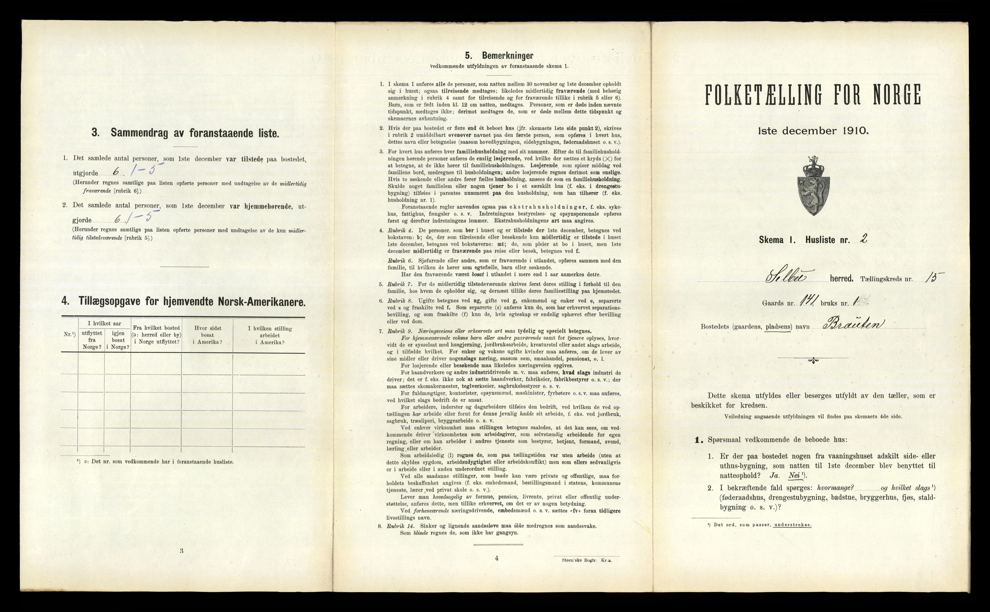 RA, 1910 census for Selbu, 1910, p. 1446