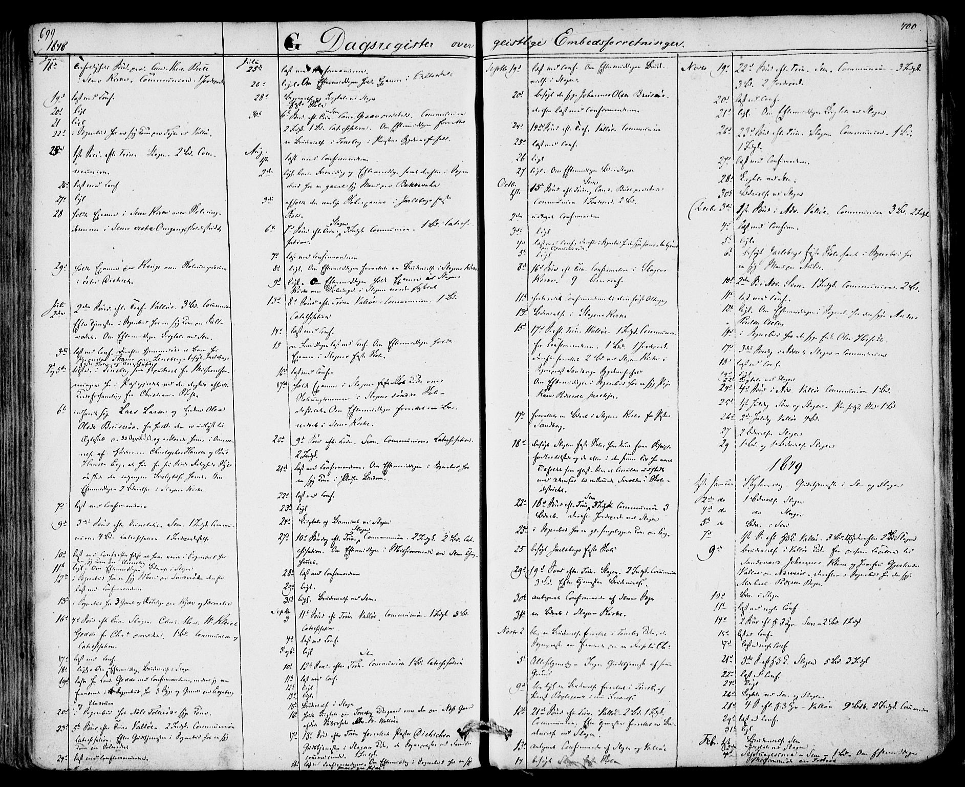 Sem kirkebøker, AV/SAKO-A-5/F/Fa/L0006: Parish register (official) no. I 6, 1843-1855, p. 699-700