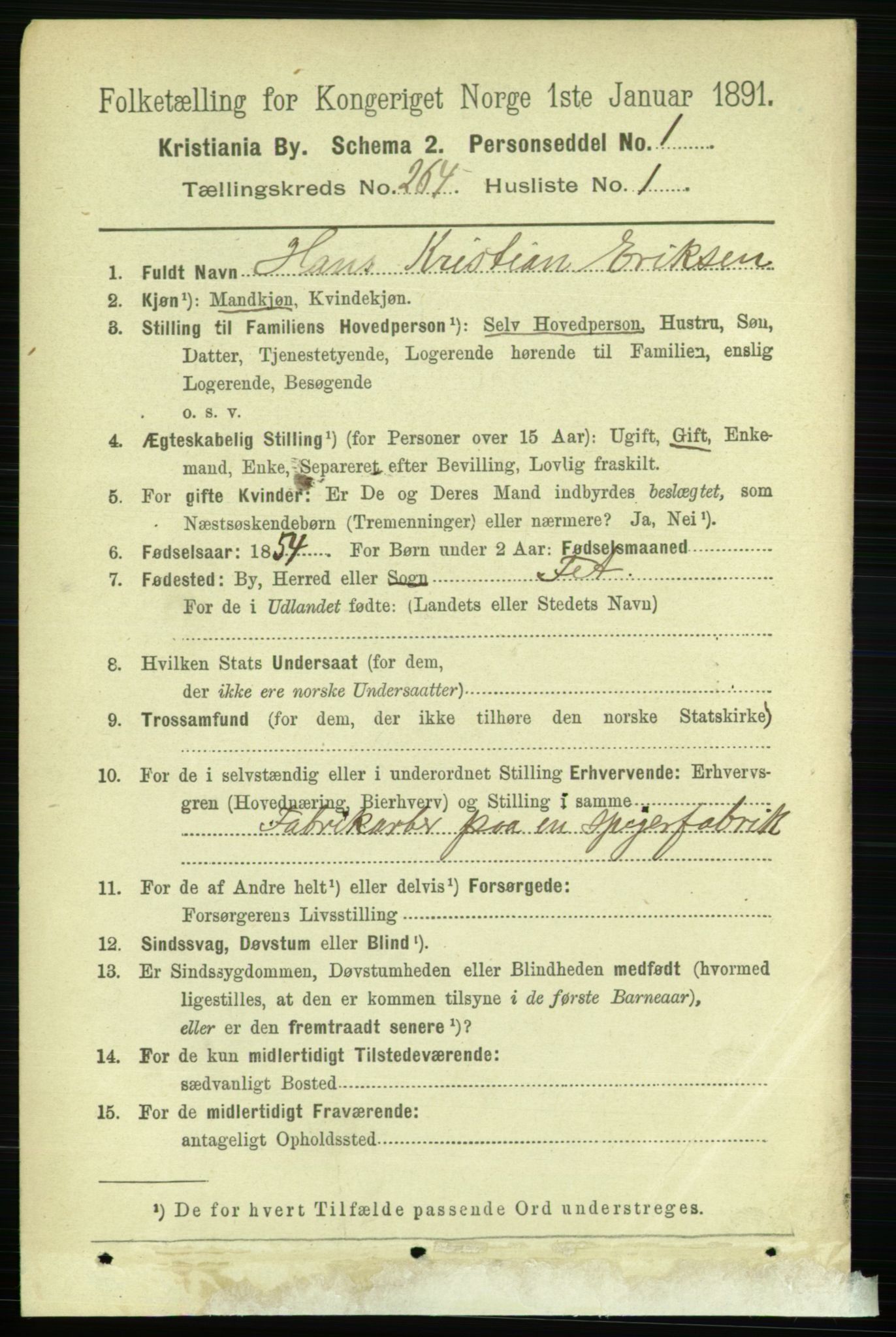 RA, 1891 census for 0301 Kristiania, 1891, p. 160324