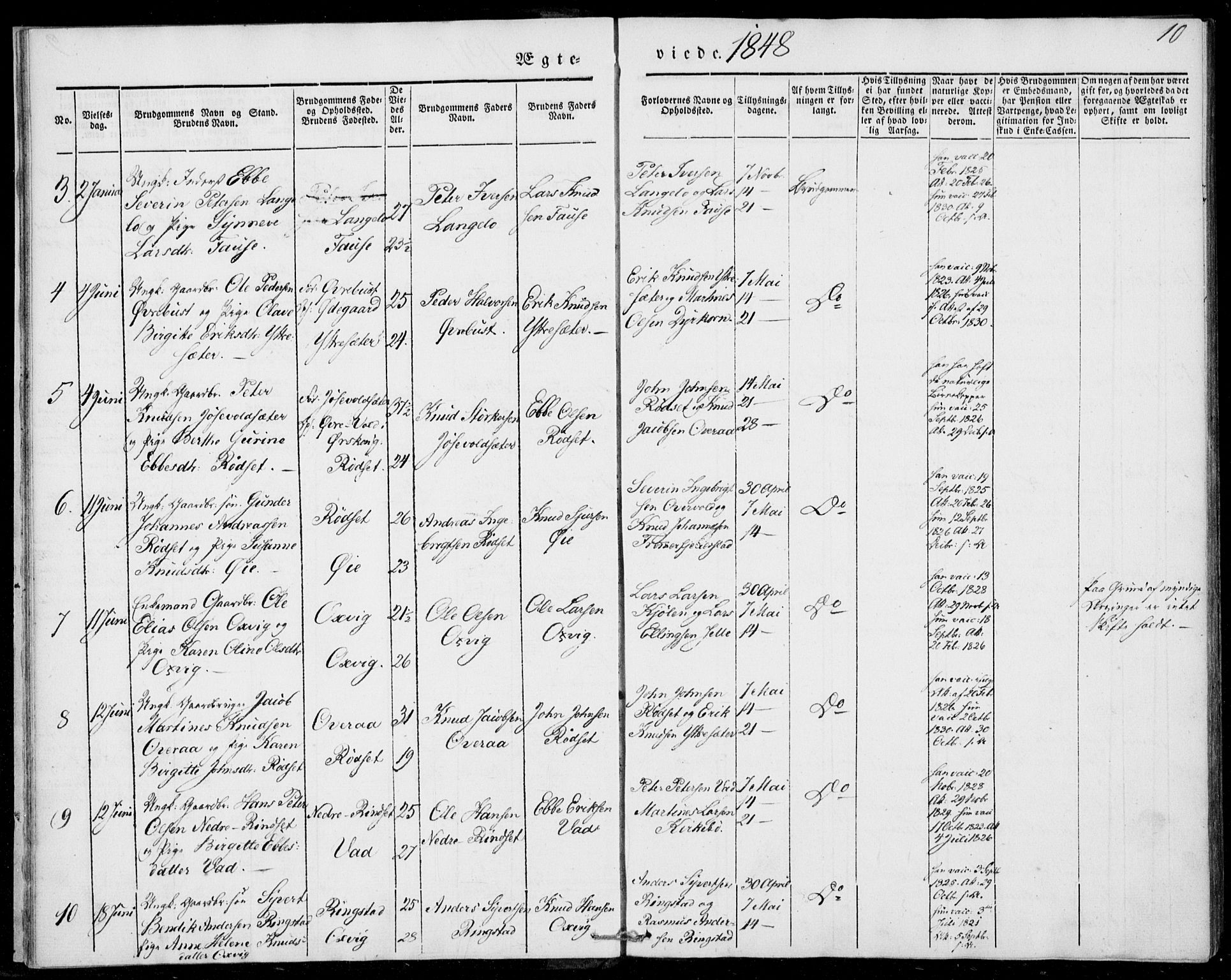 Ministerialprotokoller, klokkerbøker og fødselsregistre - Møre og Romsdal, AV/SAT-A-1454/520/L0276: Parish register (official) no. 520A06, 1844-1881, p. 10