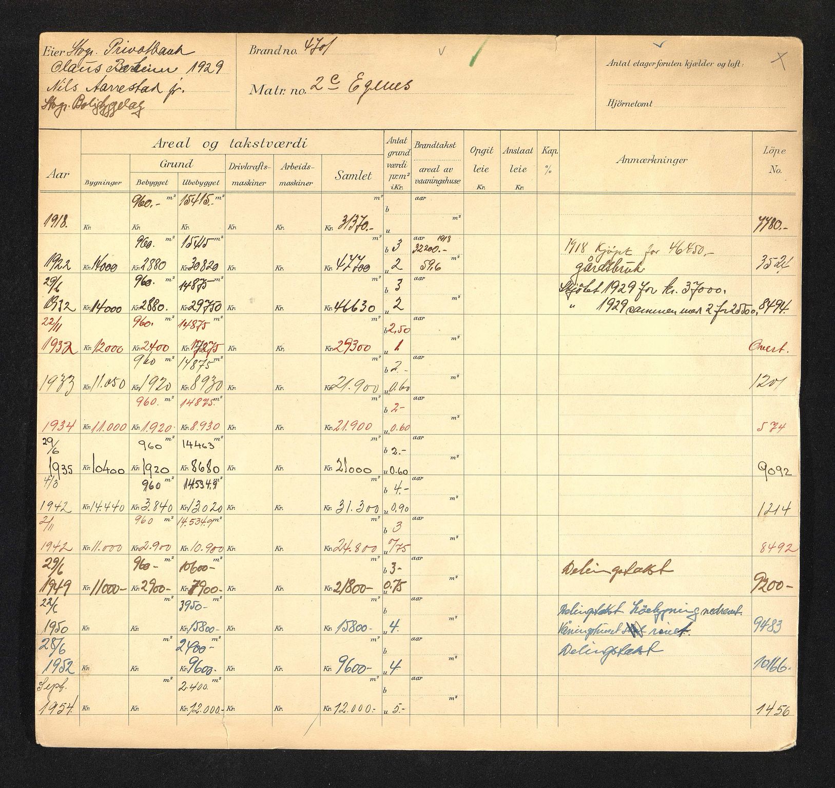 Stavanger kommune. Skattetakstvesenet, BYST/A-0440/F/Fa/Faa/L0010/0008: Skattetakstkort / Eidsveien 5 - Eiganes 45