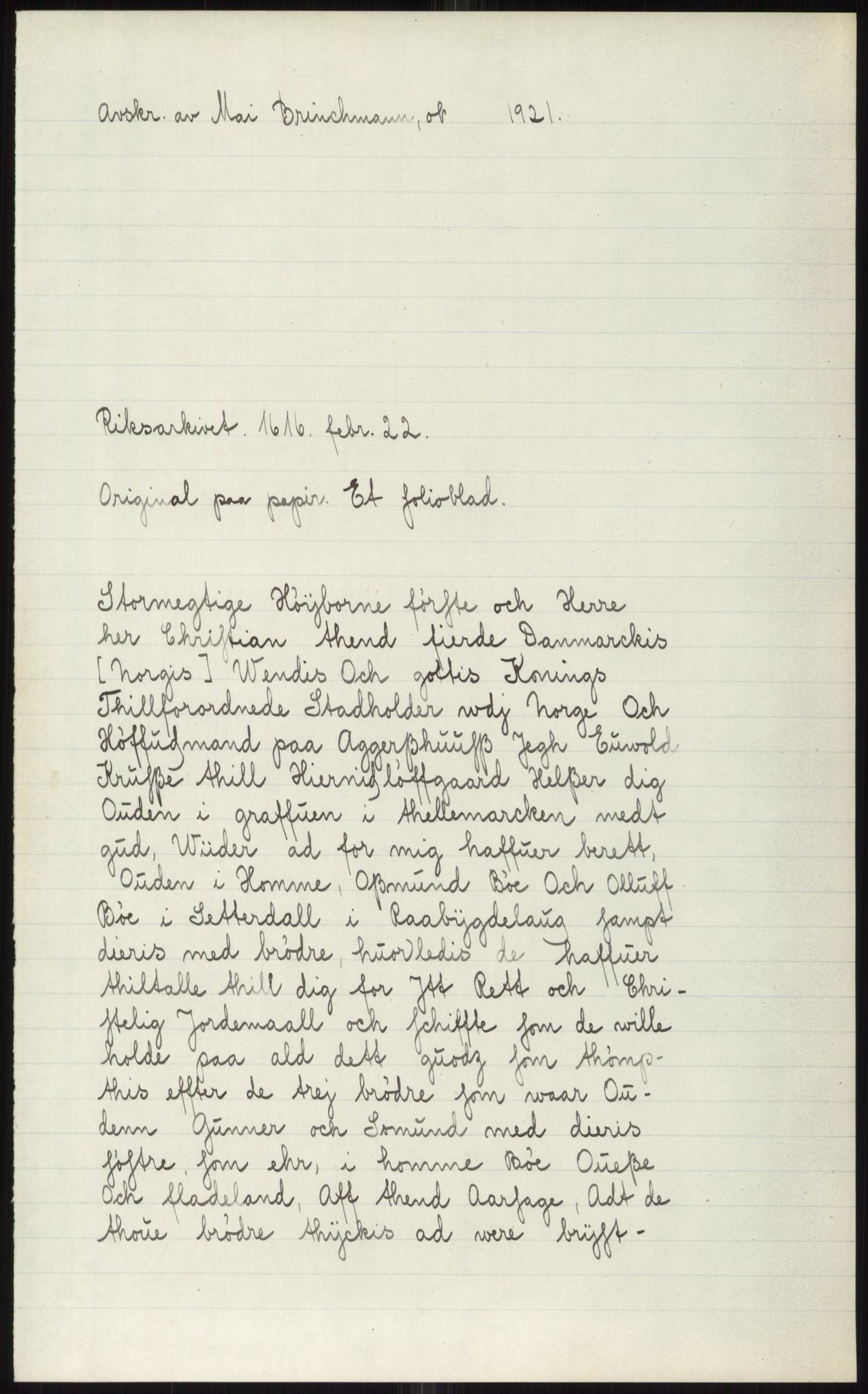 Samlinger til kildeutgivelse, Diplomavskriftsamlingen, AV/RA-EA-4053/H/Ha, p. 3048