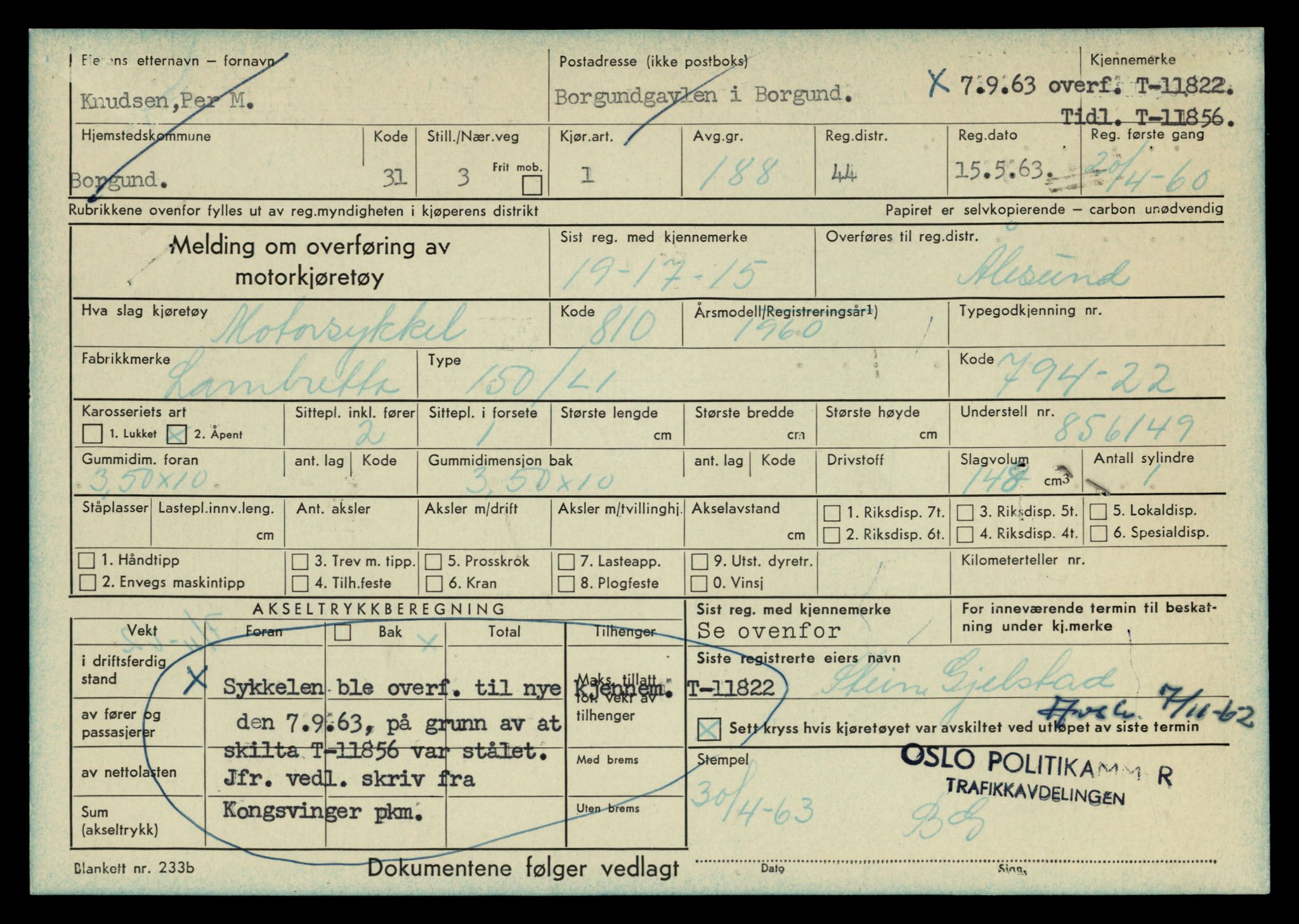 Møre og Romsdal vegkontor - Ålesund trafikkstasjon, AV/SAT-A-4099/F/Fe/L0037: Registreringskort for kjøretøy T 13031 - T 13179, 1927-1998, p. 1287