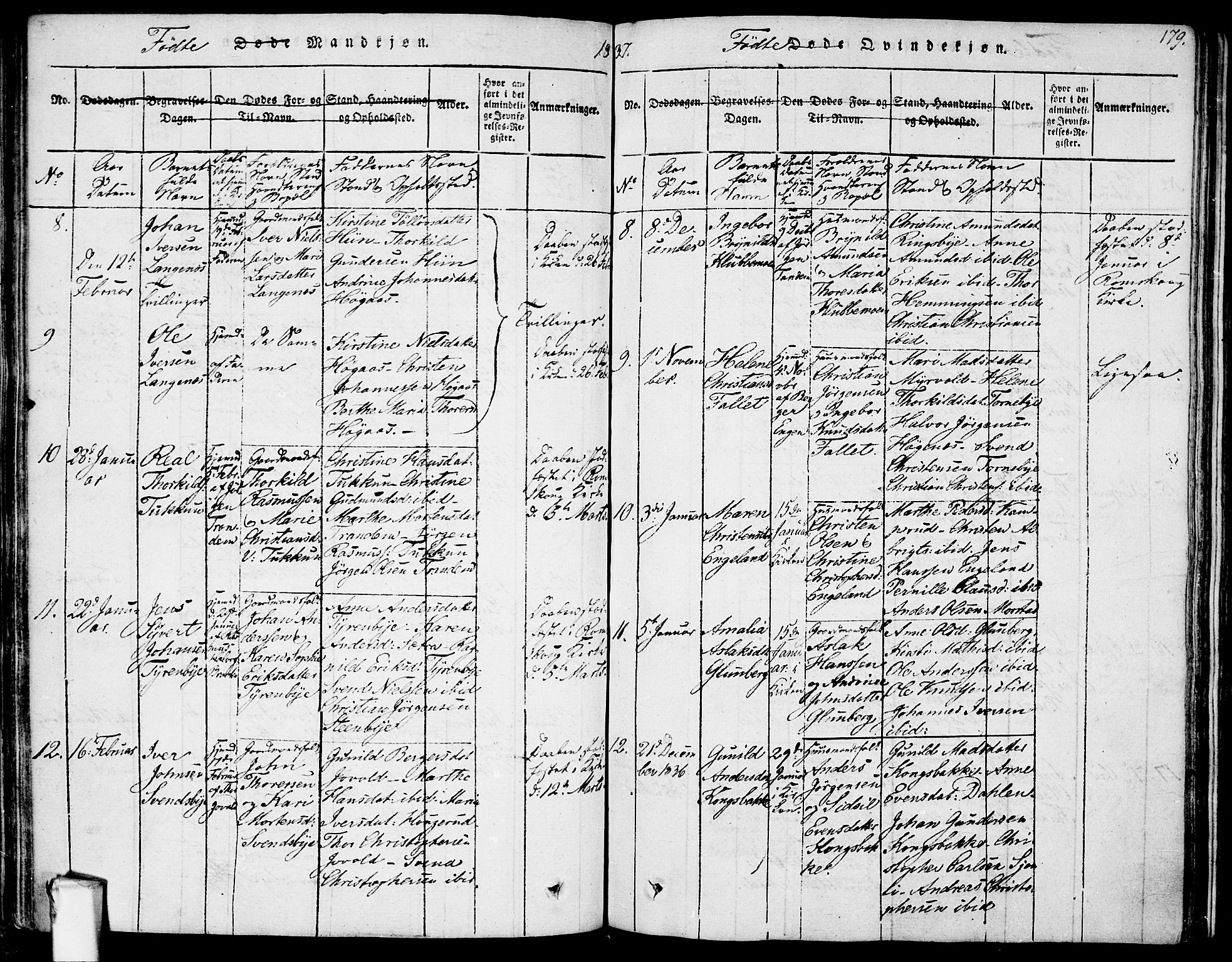 Rødenes prestekontor Kirkebøker, AV/SAO-A-2005/F/Fa/L0004: Parish register (official) no. I 4, 1814-1838, p. 179