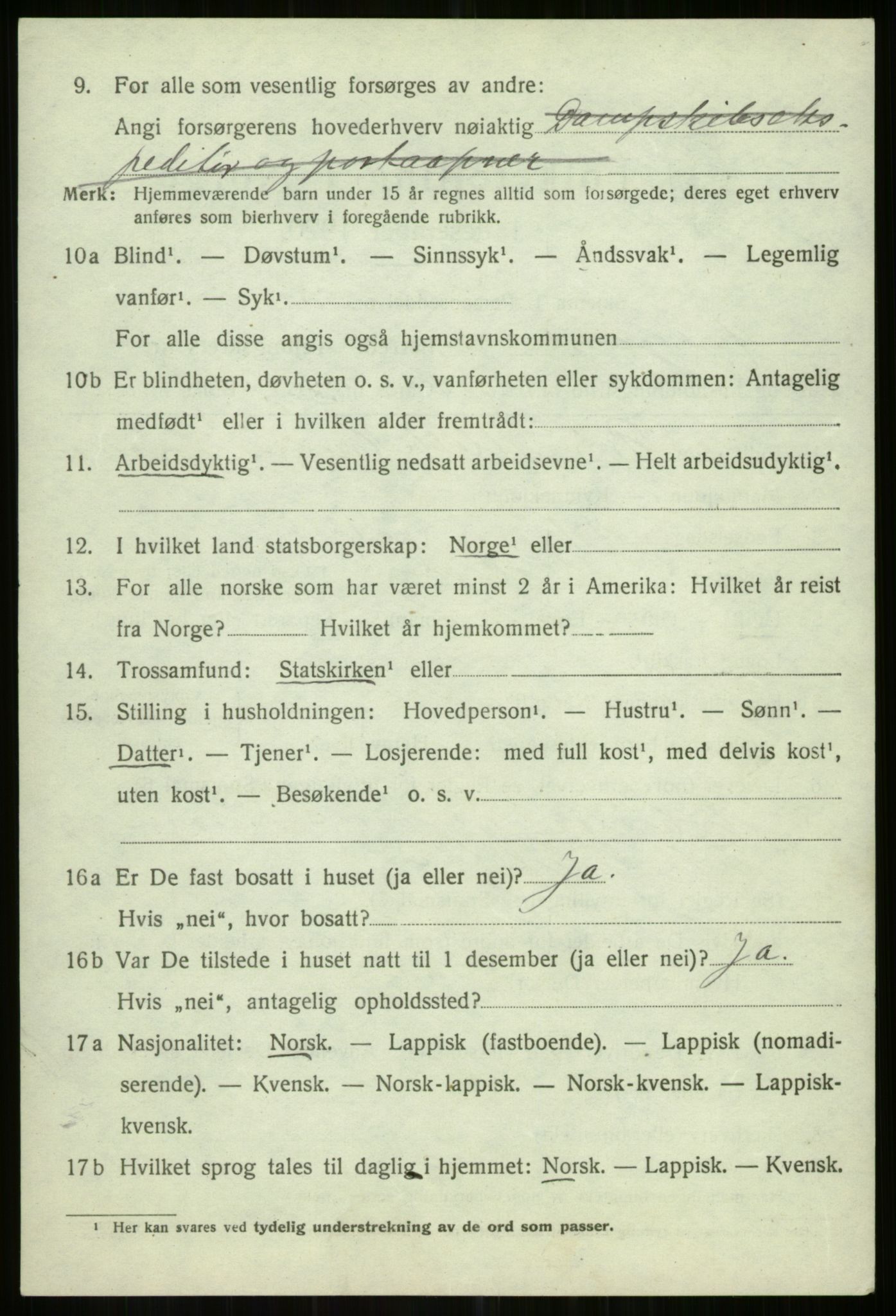 SATØ, 1920 census for Helgøy, 1920, p. 2006