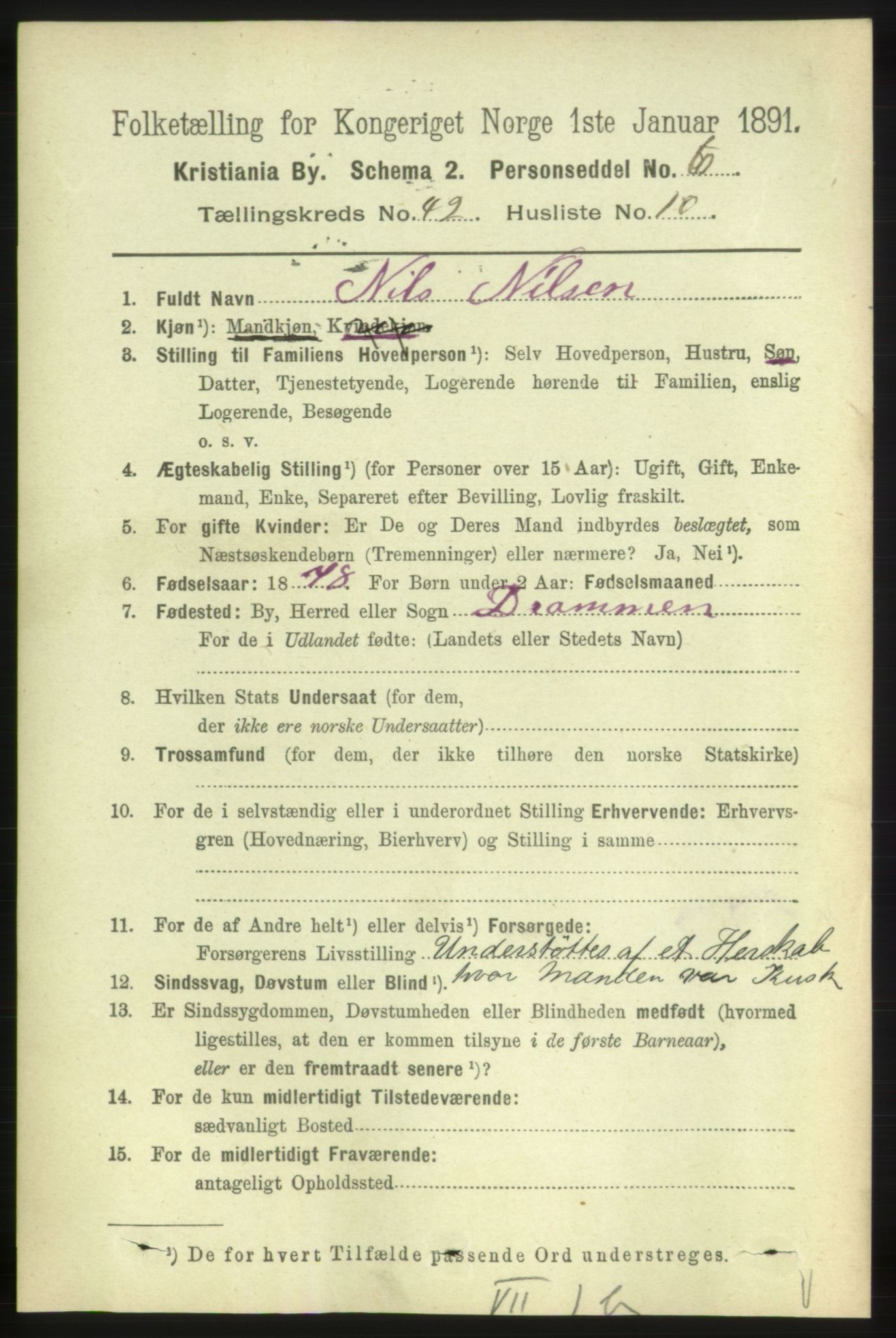 RA, 1891 census for 0301 Kristiania, 1891, p. 25233