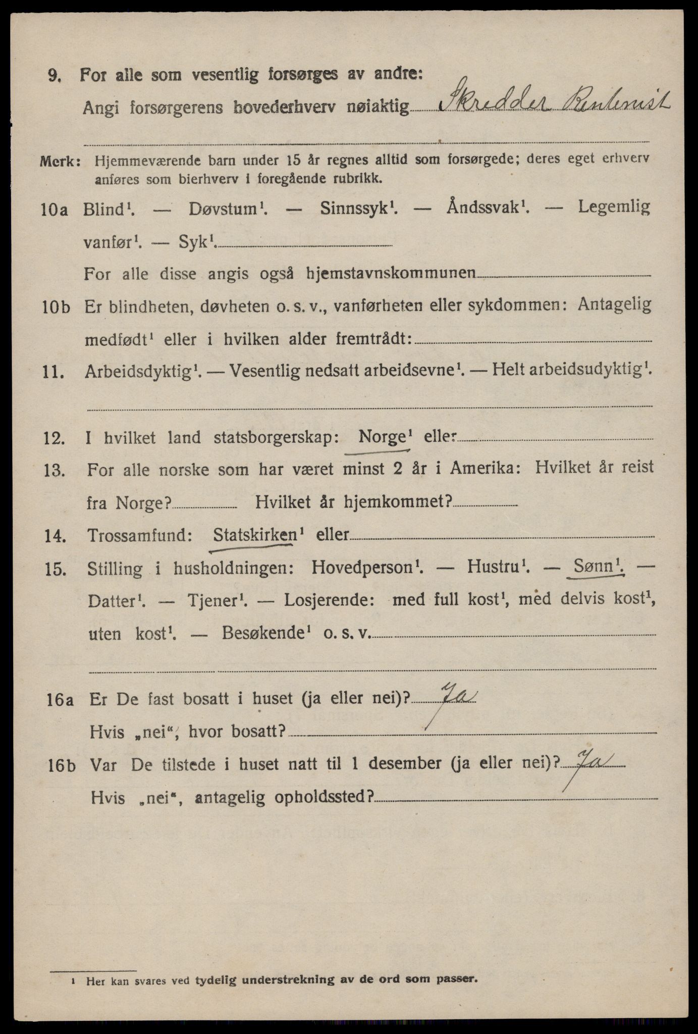 SAST, 1920 census for Finnøy, 1920, p. 1013