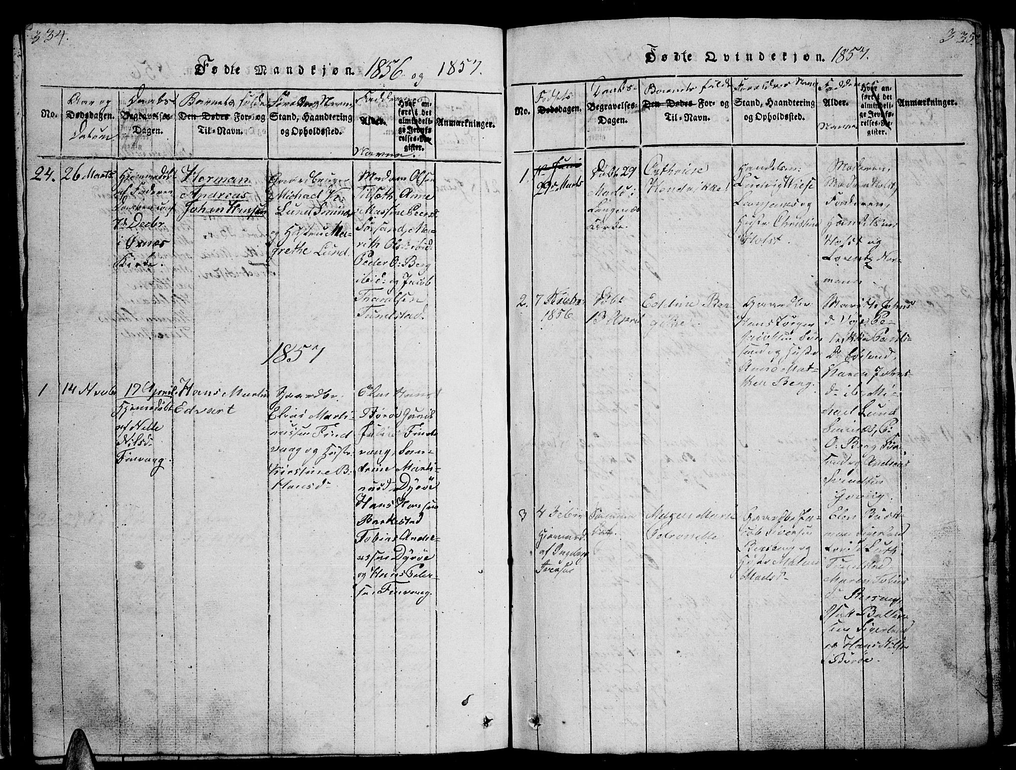 Ministerialprotokoller, klokkerbøker og fødselsregistre - Nordland, AV/SAT-A-1459/893/L1346: Parish register (copy) no. 893C01, 1820-1858, p. 334-335