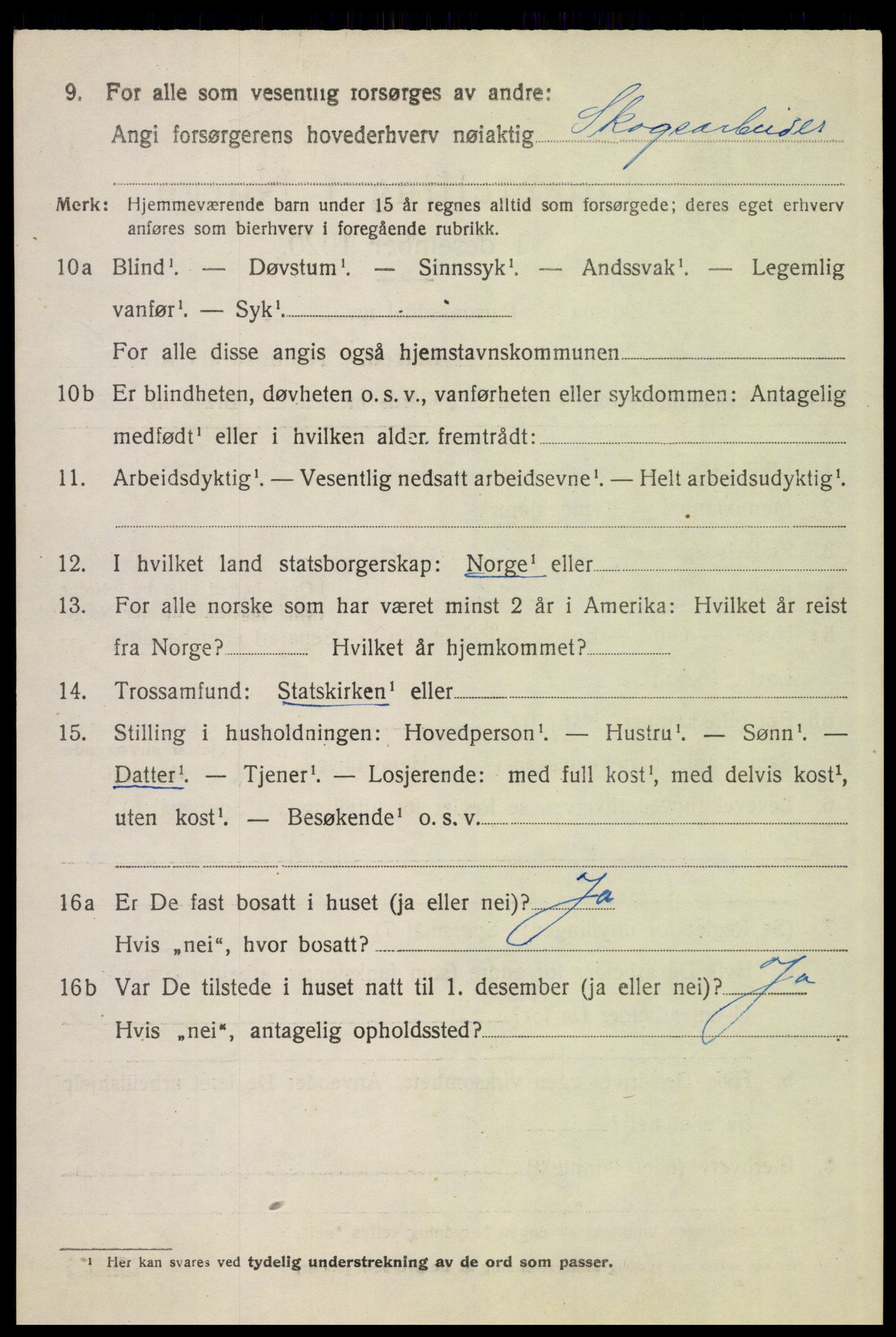 SAH, 1920 census for Alvdal, 1920, p. 3961