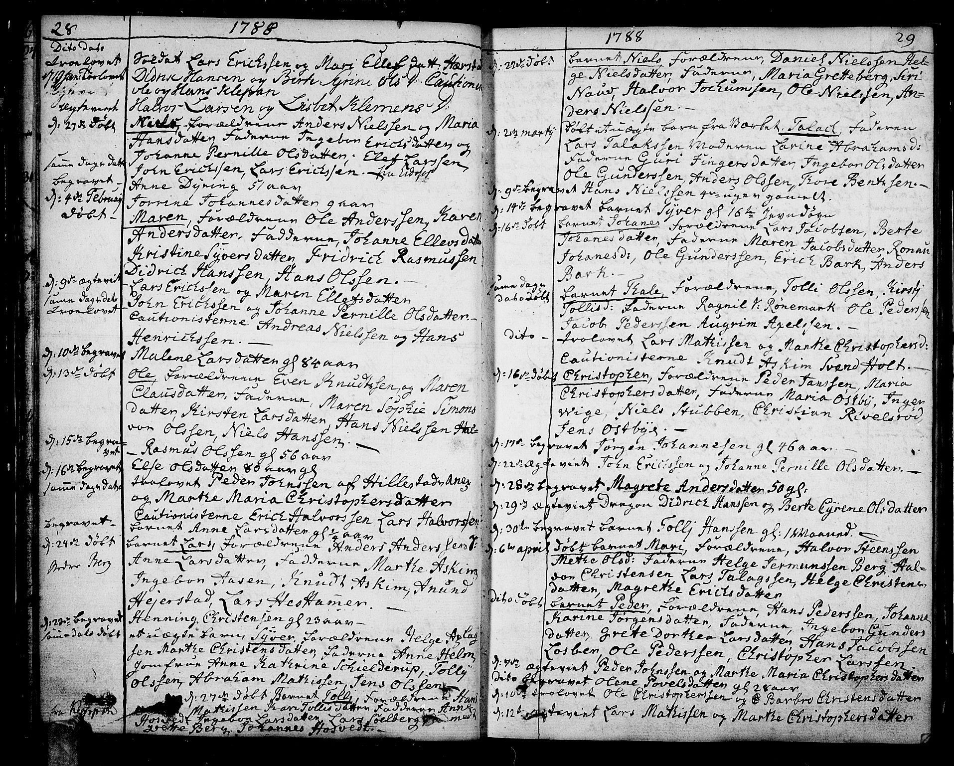 Hof kirkebøker, SAKO/A-64/F/Fa/L0003: Parish register (official) no. I 3, 1782-1814, p. 28-29