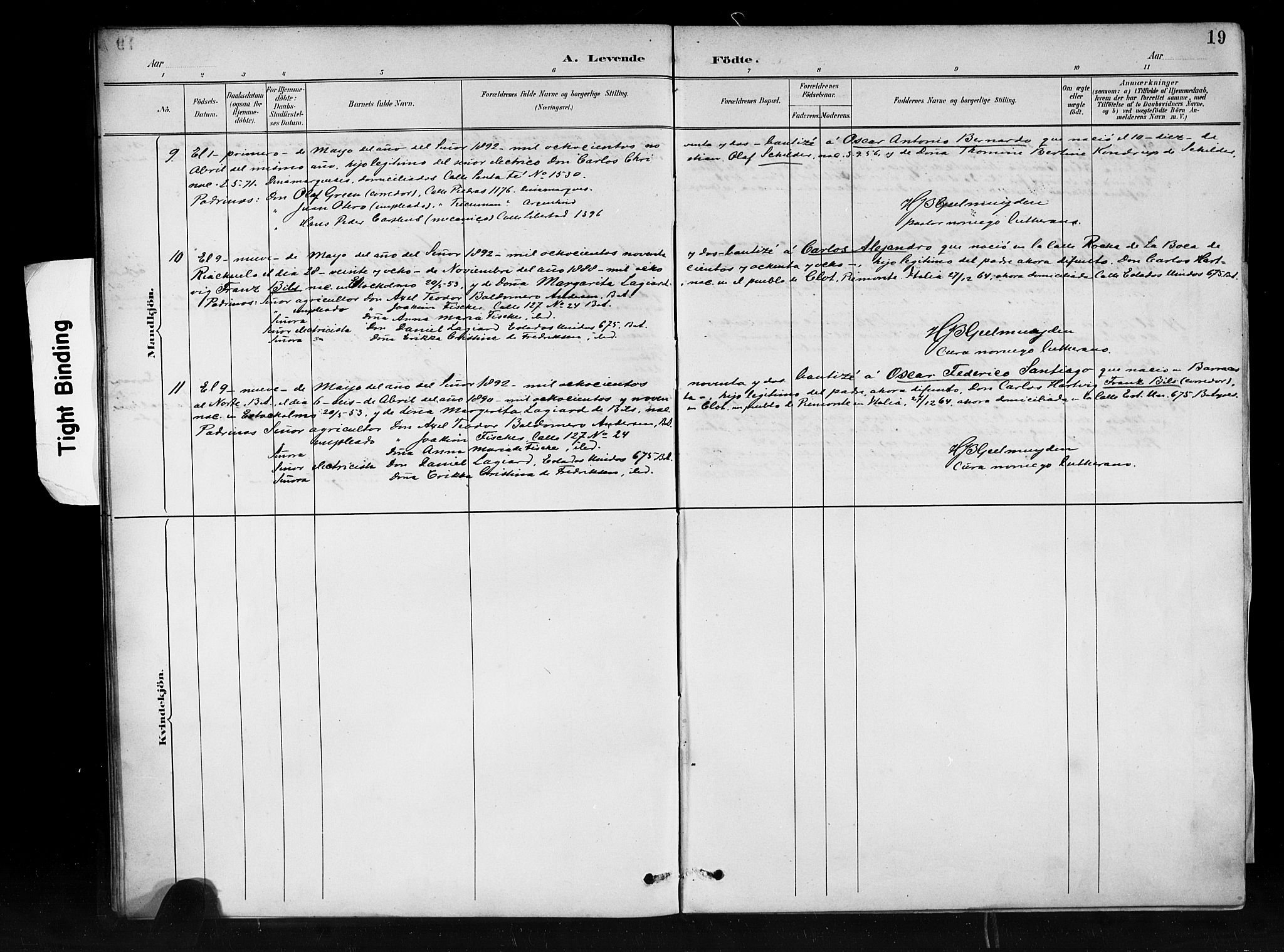 Den norske sjømannsmisjon i utlandet/Syd-Amerika (Buenos Aires m.fl.), SAB/SAB/PA-0118/H/Ha/L0001: Parish register (official) no. A 1, 1888-1898, p. 19