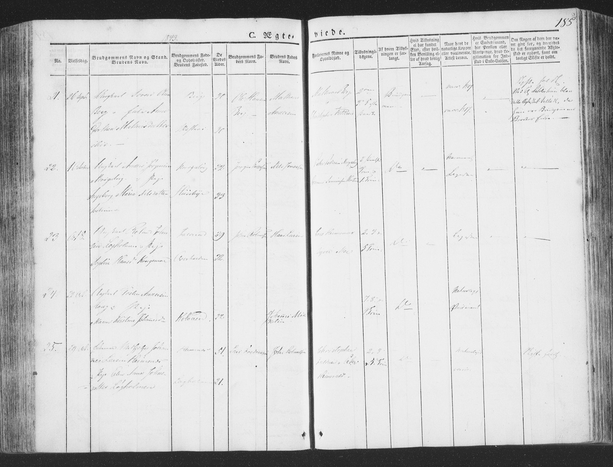 Ministerialprotokoller, klokkerbøker og fødselsregistre - Nord-Trøndelag, AV/SAT-A-1458/780/L0639: Parish register (official) no. 780A04, 1830-1844, p. 185