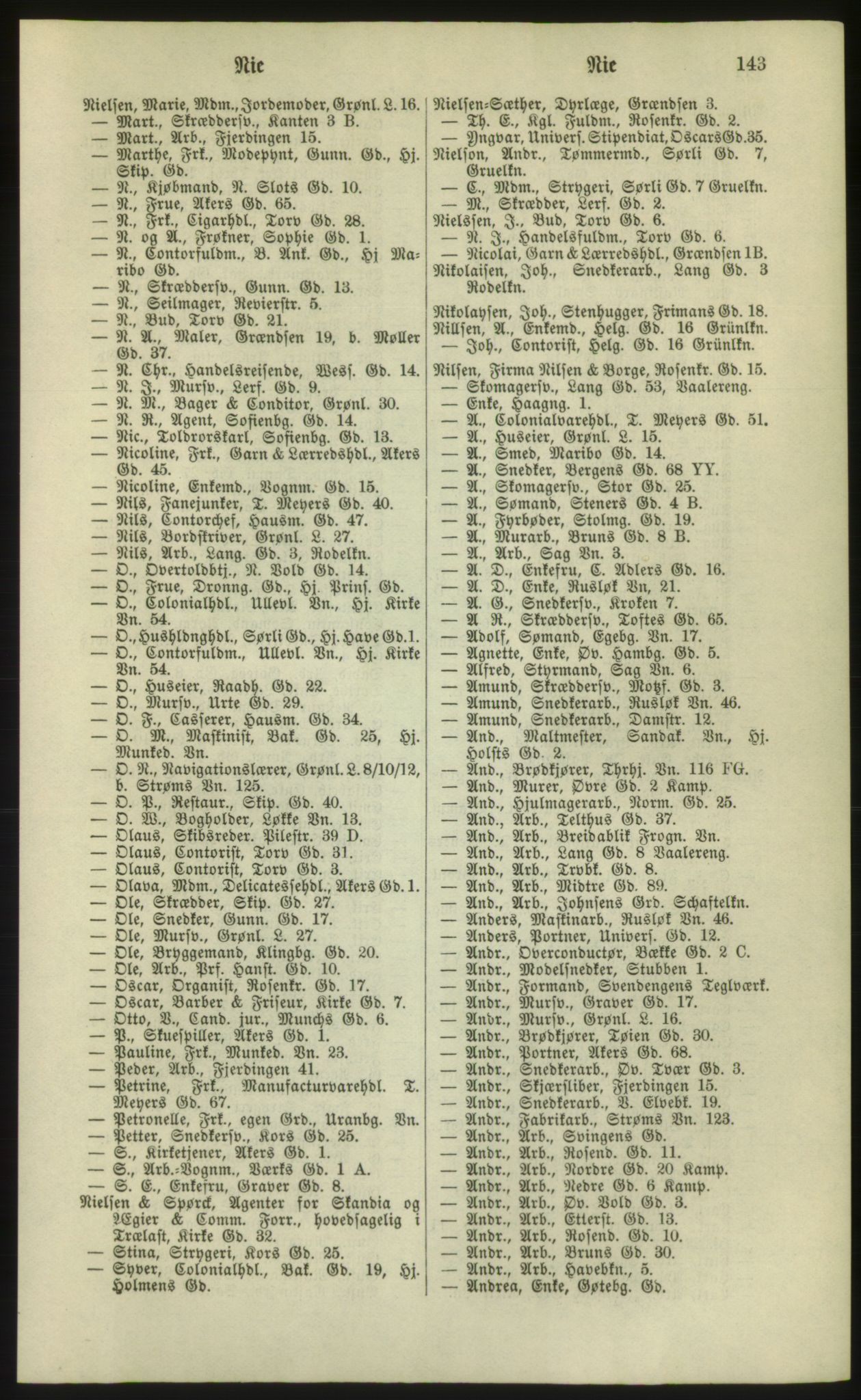 Kristiania/Oslo adressebok, PUBL/-, 1881, p. 143