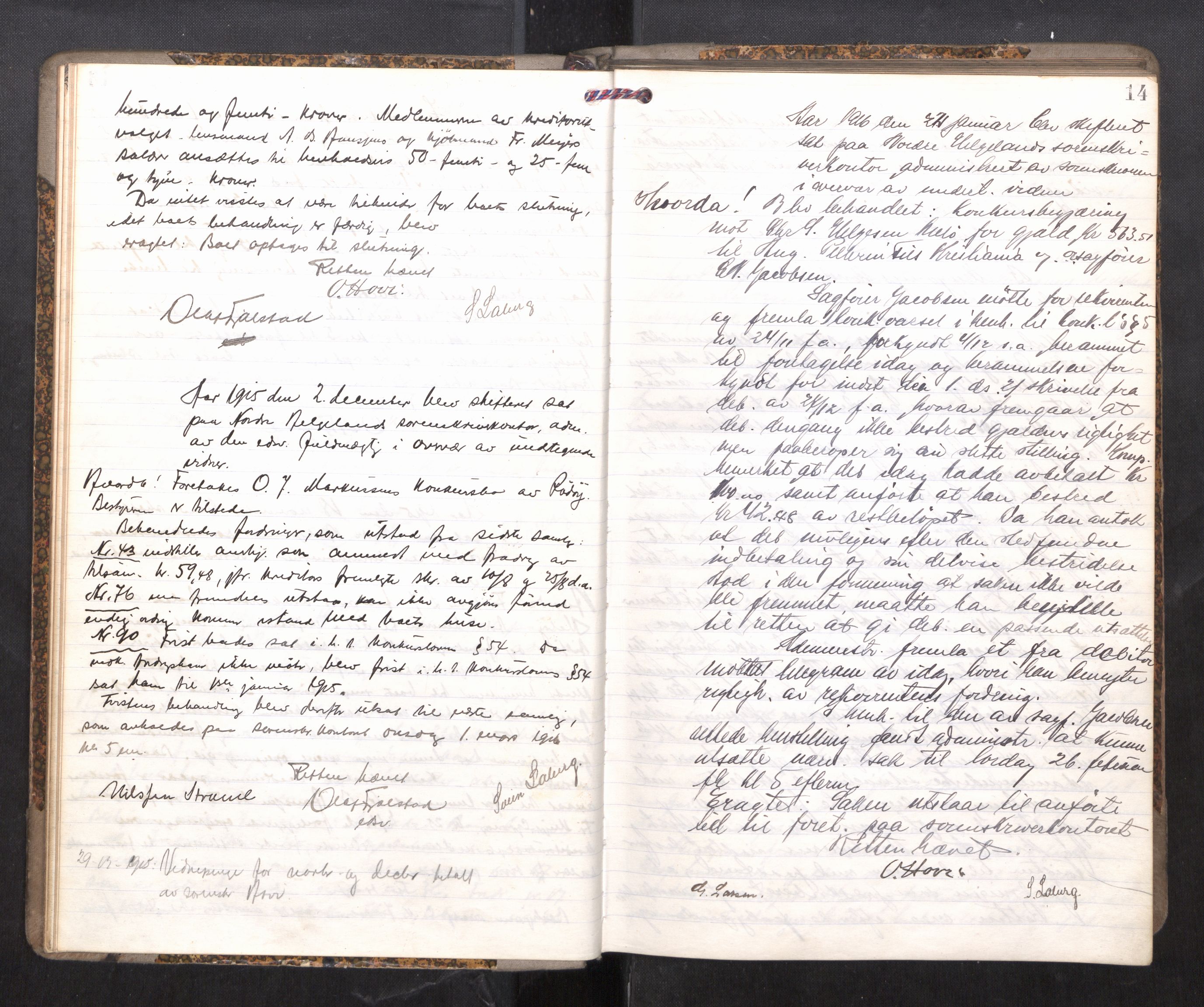 Rana sorenskriveri , AV/SAT-A-1108/1/3/3B/L0010: Skiftebehandlingsprotokoll, 1915-1918, p. 14