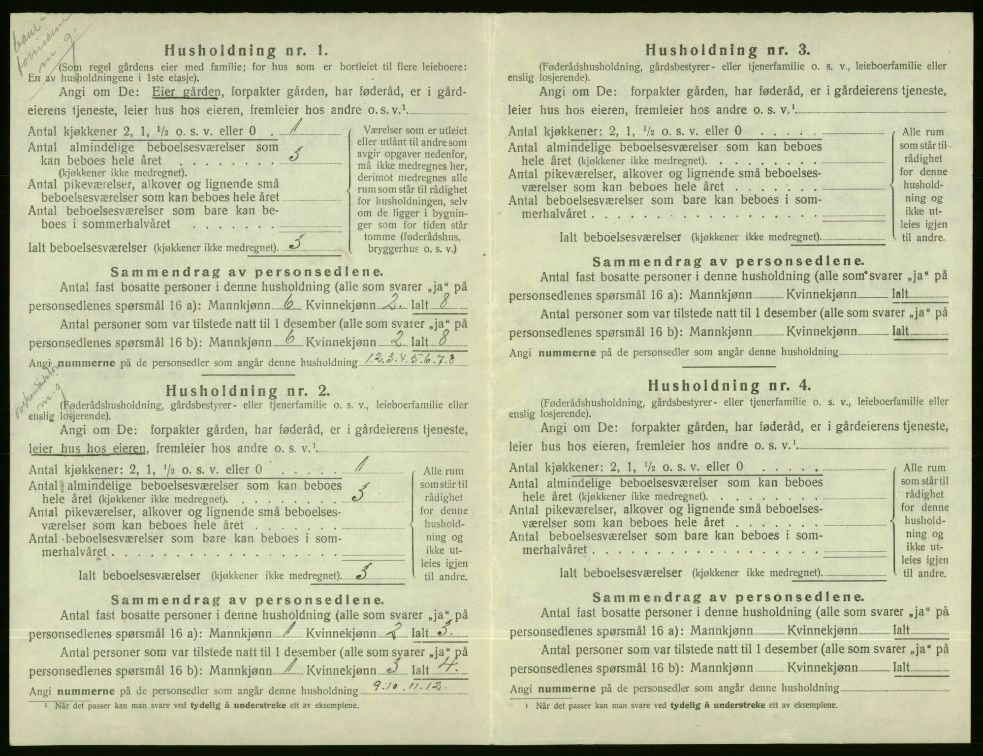 SAB, 1920 census for Voss, 1920, p. 442