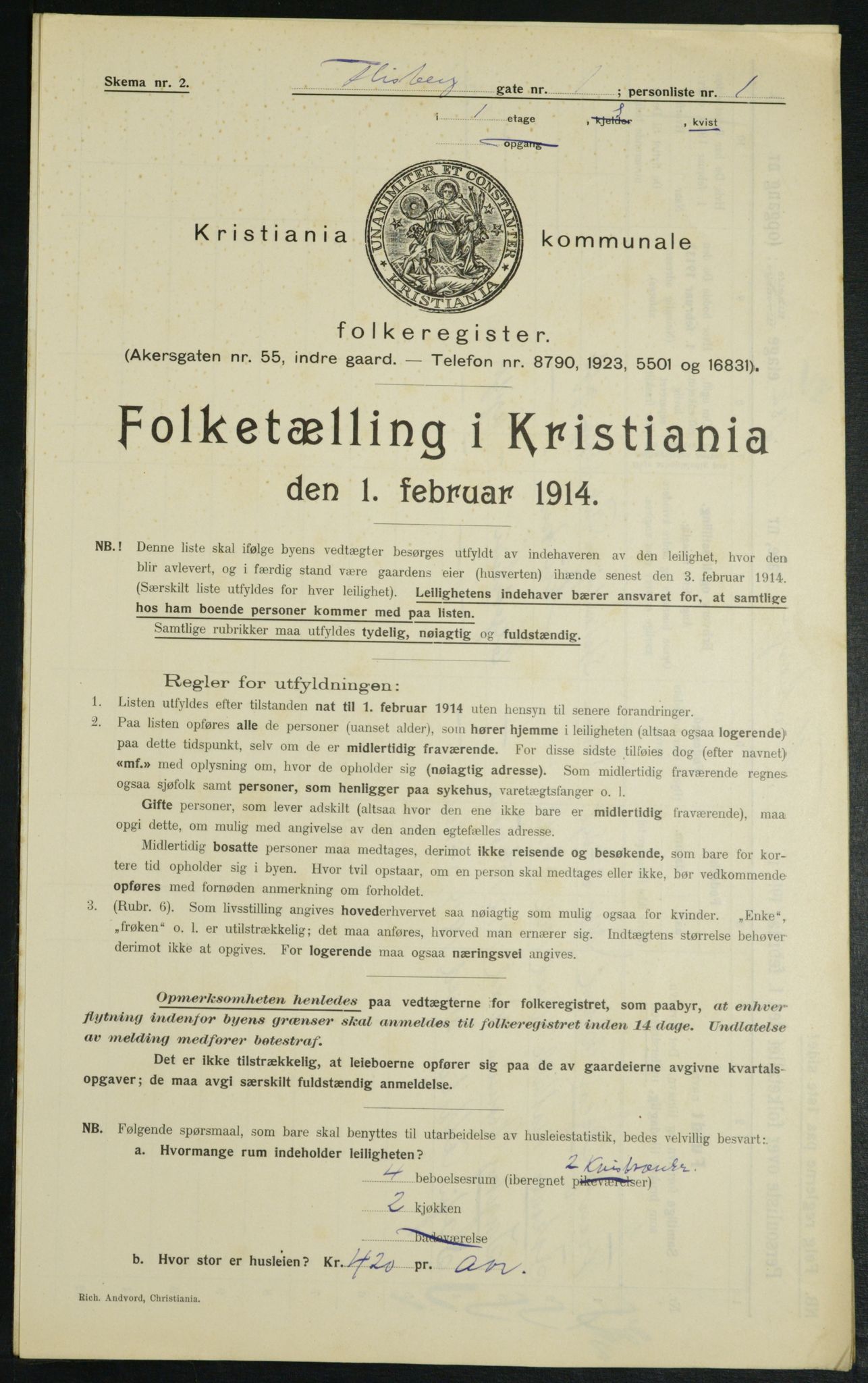 OBA, Municipal Census 1914 for Kristiania, 1914, p. 24755