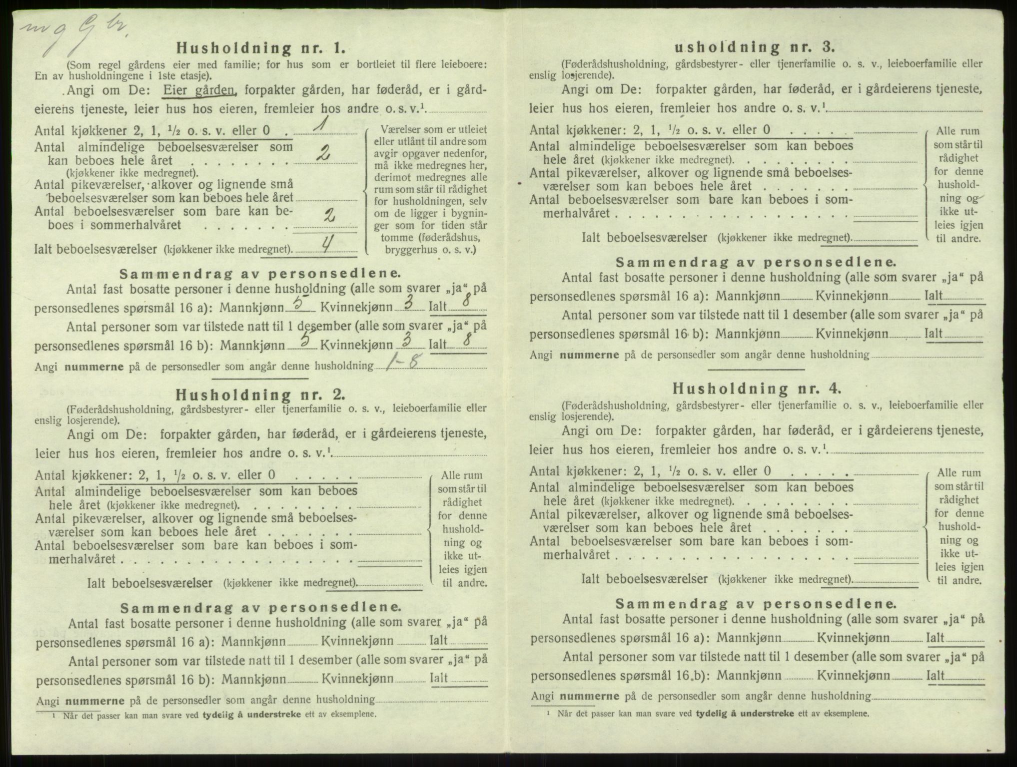 SAB, 1920 census for Hamre, 1920, p. 719