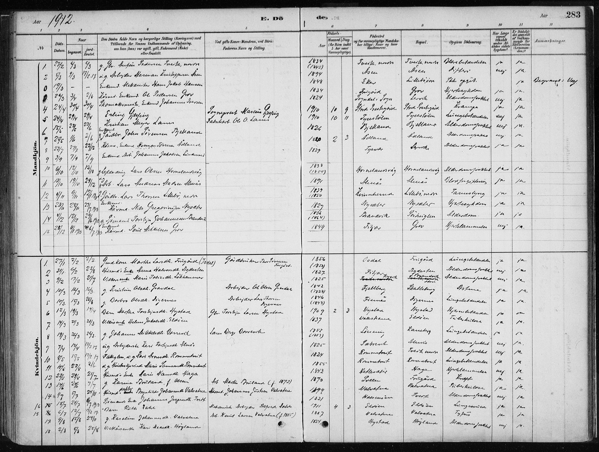 Stord sokneprestembete, AV/SAB-A-78201/H/Haa: Parish register (official) no. B 2, 1878-1913, p. 283