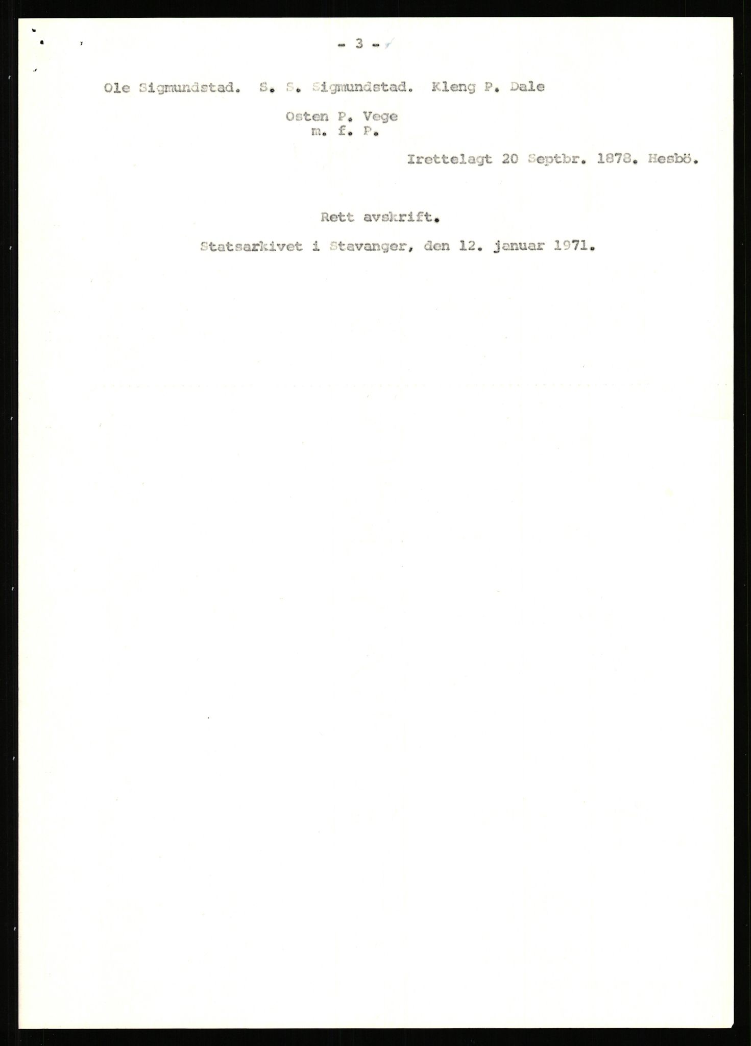 Statsarkivet i Stavanger, SAST/A-101971/03/Y/Yj/L0072: Avskrifter sortert etter gårdsnavn: Sagbakken - Sandstøl indre, 1750-1930, p. 469