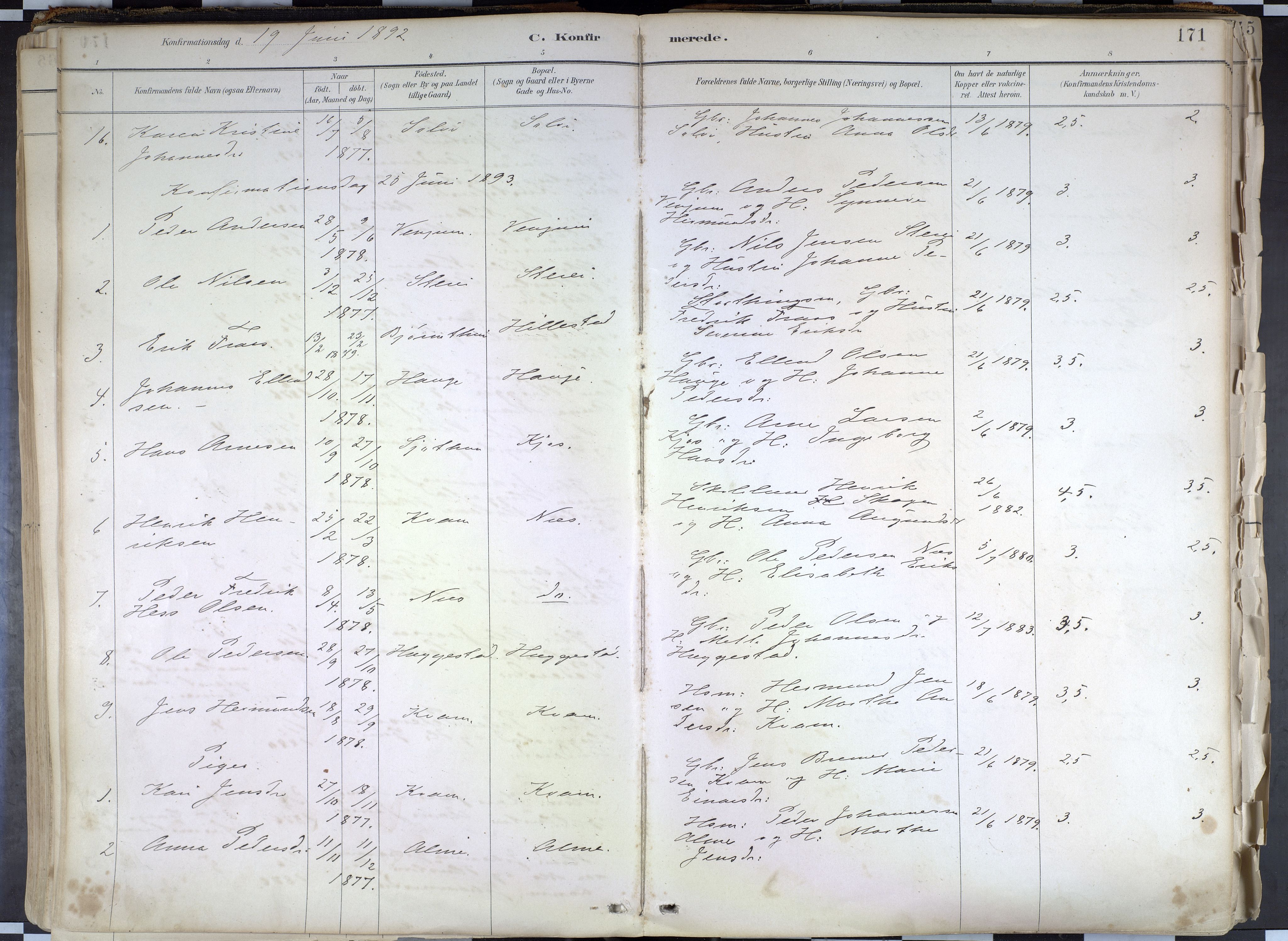 Hafslo sokneprestembete, AV/SAB-A-80301/H/Haa/Haab/L0001: Parish register (official) no. B 1, 1886-1945, p. 171