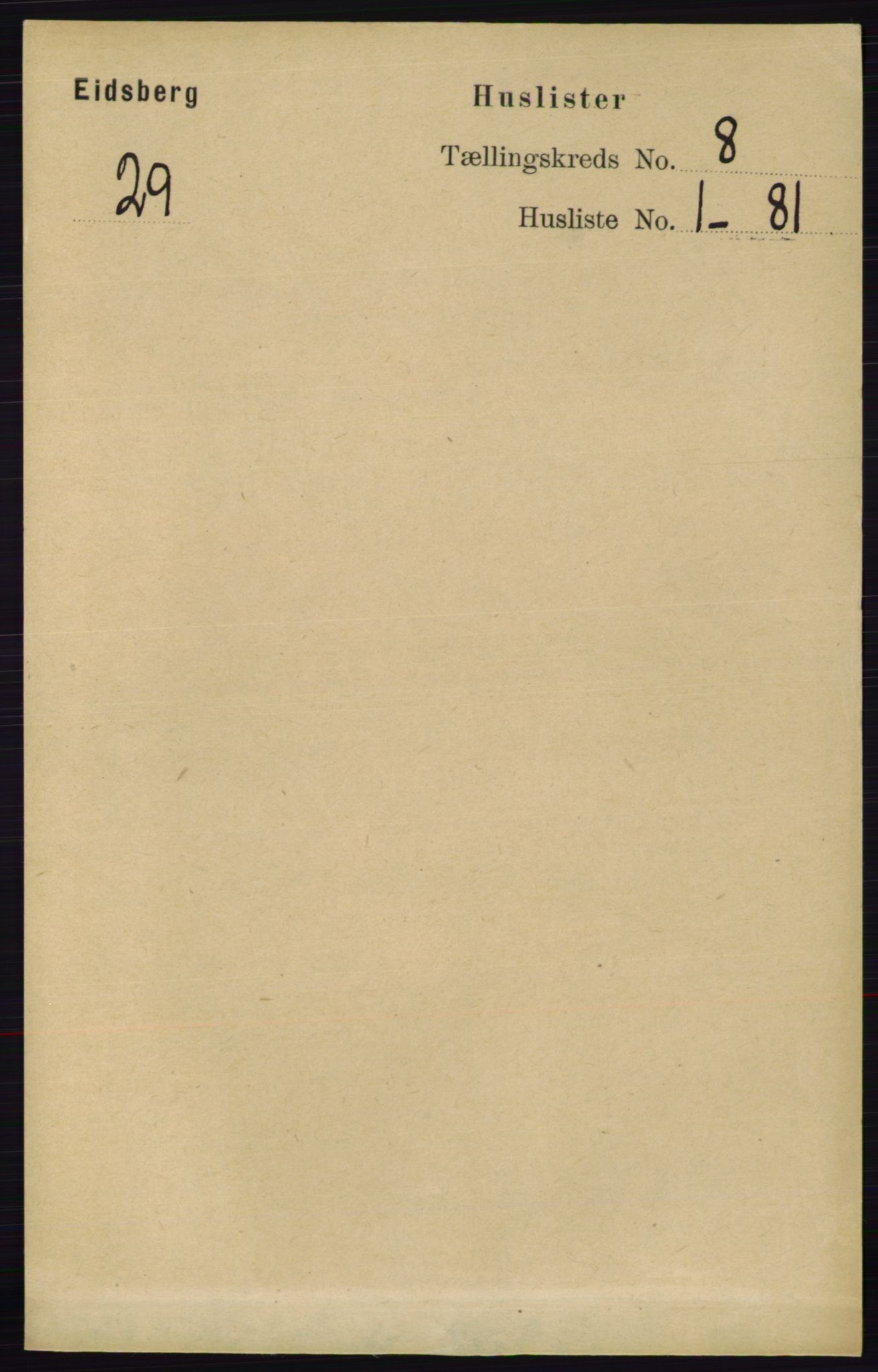 RA, 1891 census for 0125 Eidsberg, 1891, p. 4549