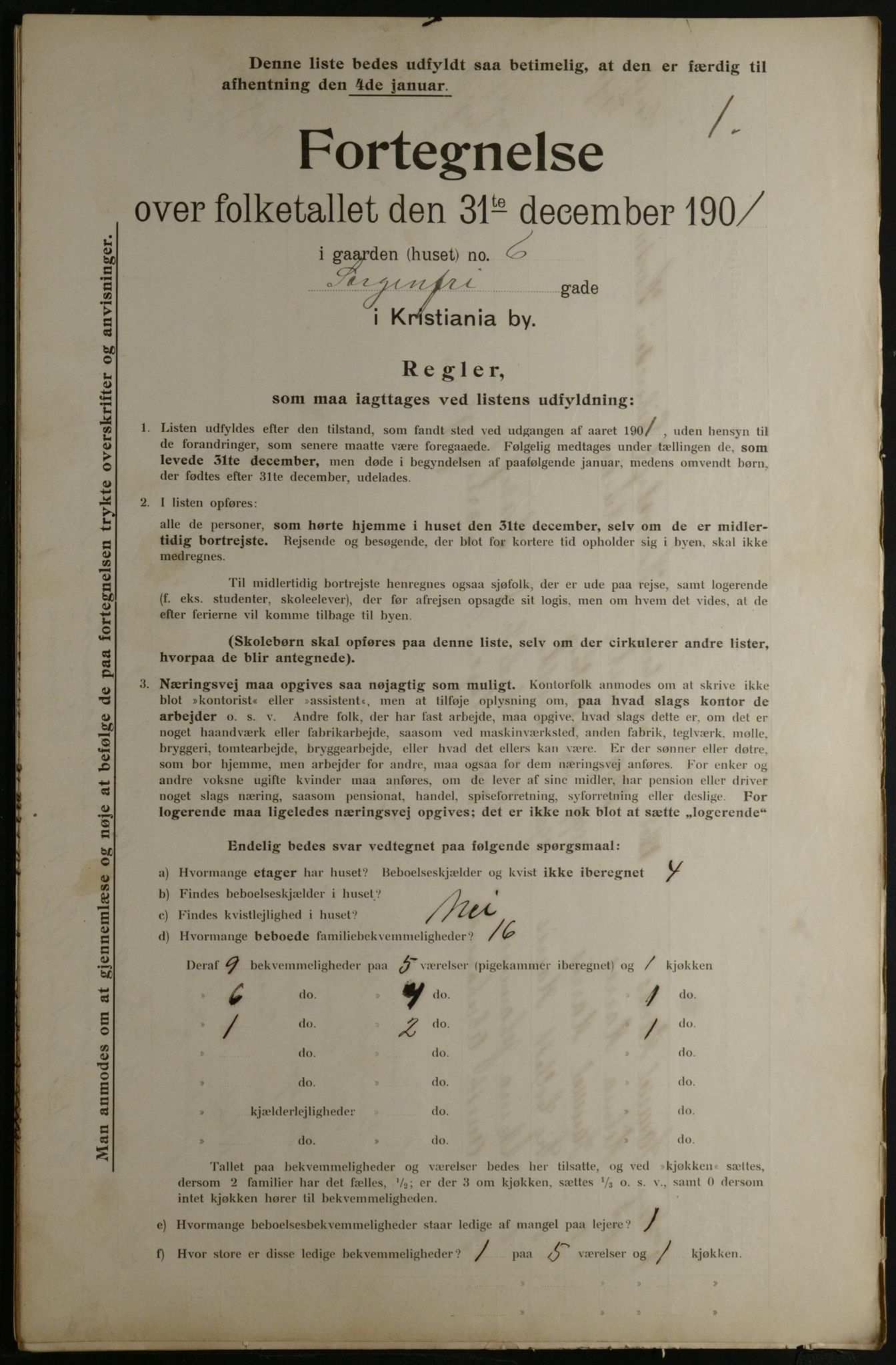 OBA, Municipal Census 1901 for Kristiania, 1901, p. 15373