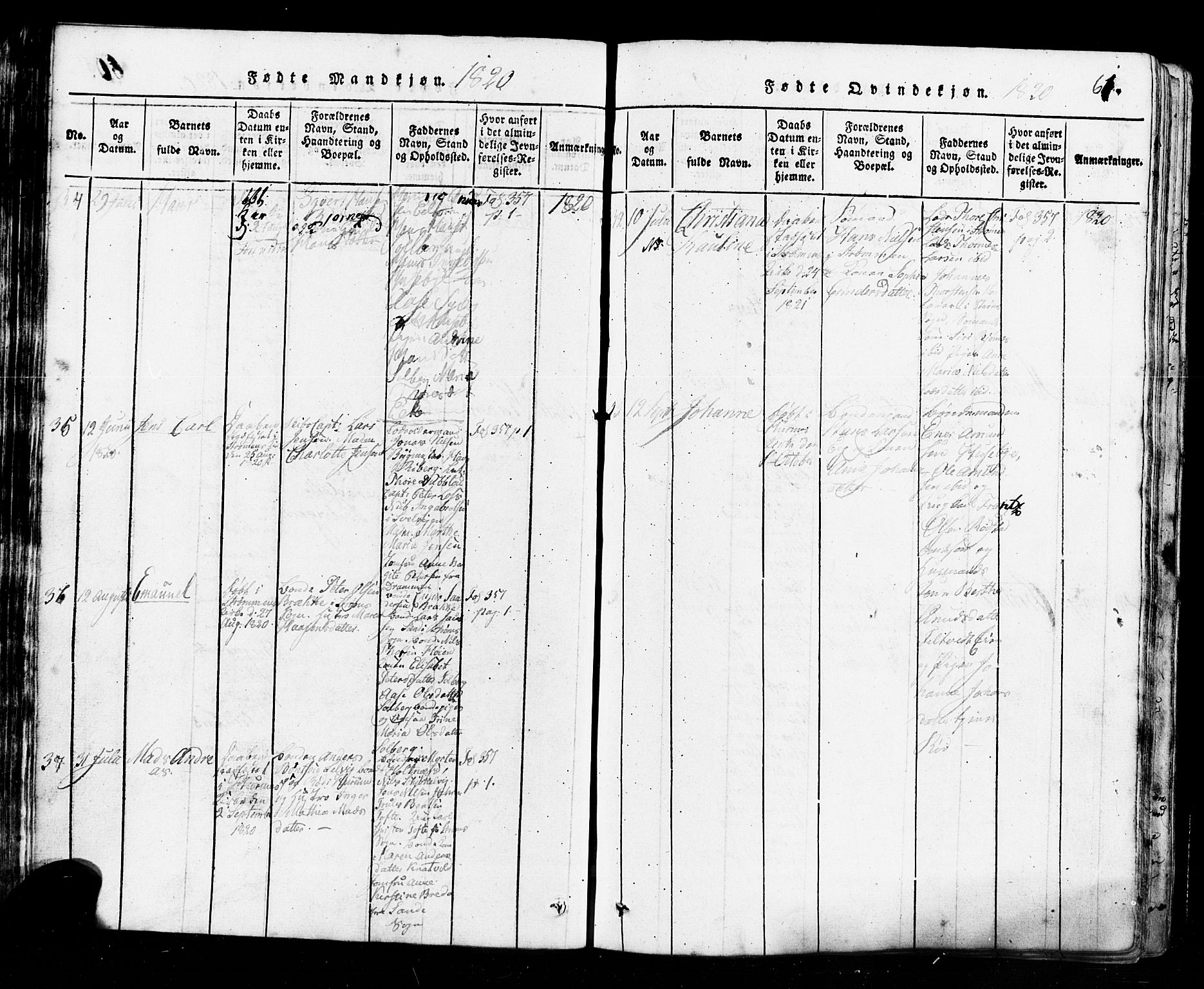 Hurum kirkebøker, AV/SAKO-A-229/G/Ga/L0001: Parish register (copy) no. I 1, 1816-1826, p. 61