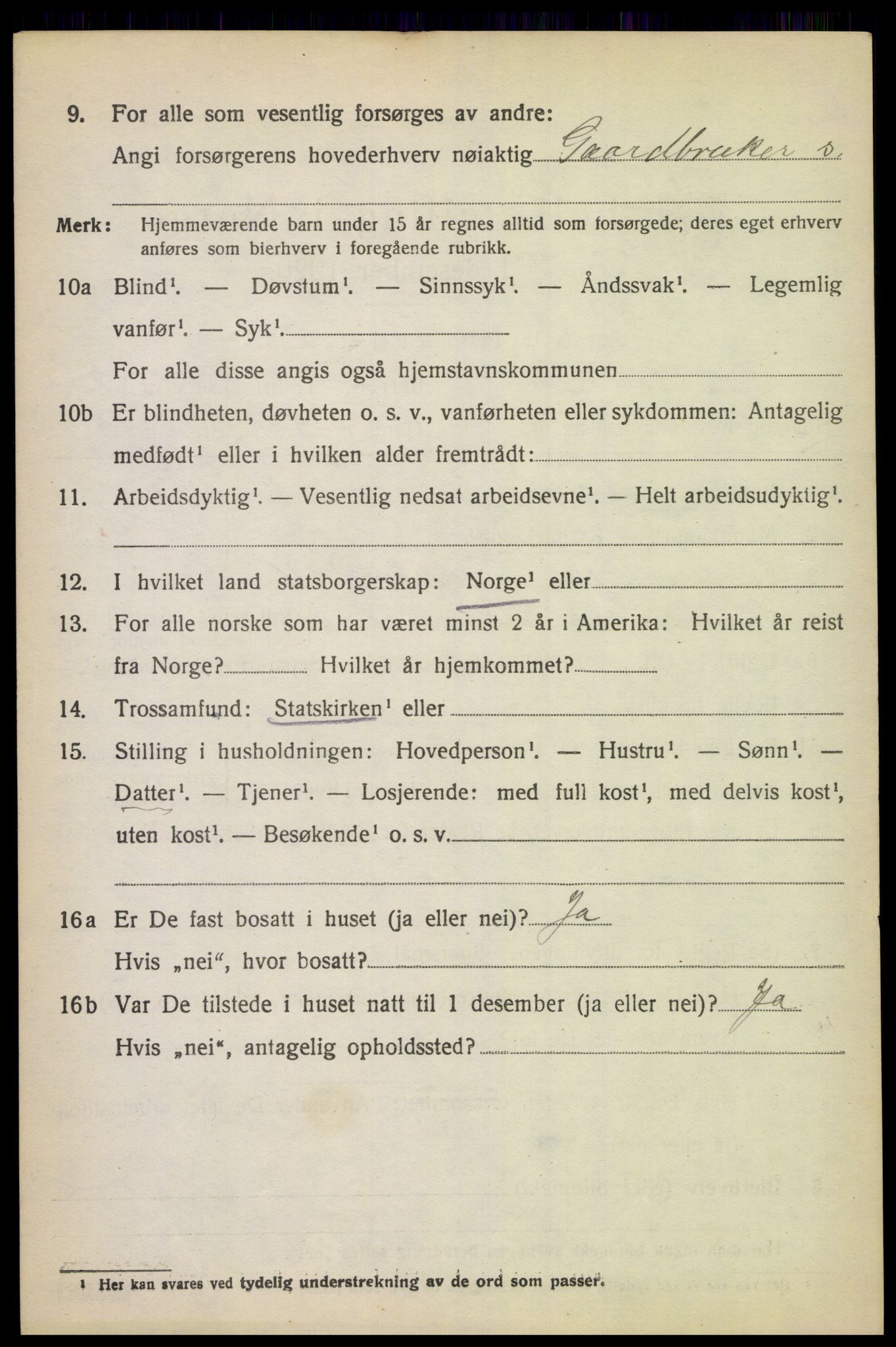 SAK, 1920 census for Randesund, 1920, p. 593