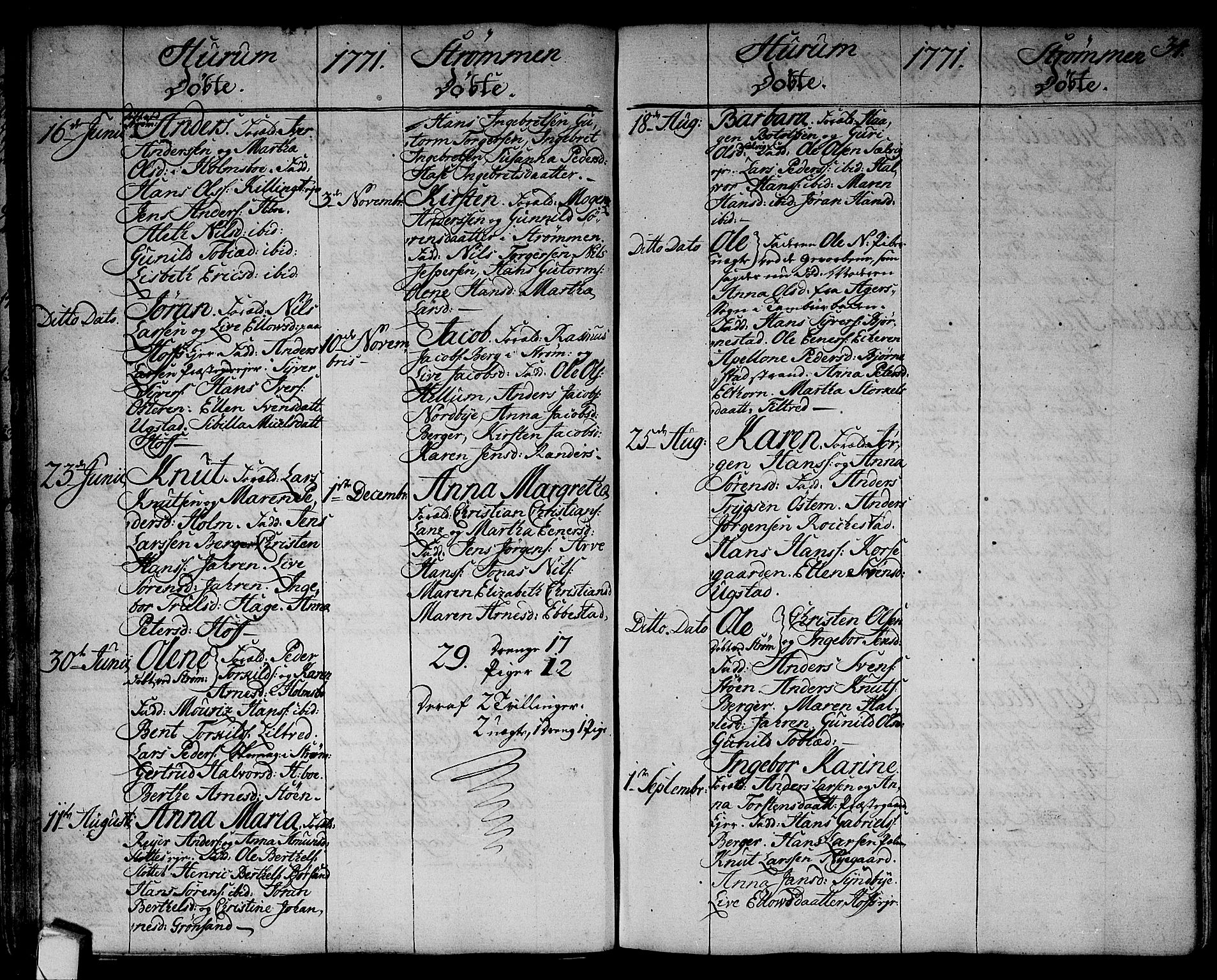 Hurum kirkebøker, SAKO/A-229/F/Fa/L0007: Parish register (official) no. 7, 1771-1810, p. 34
