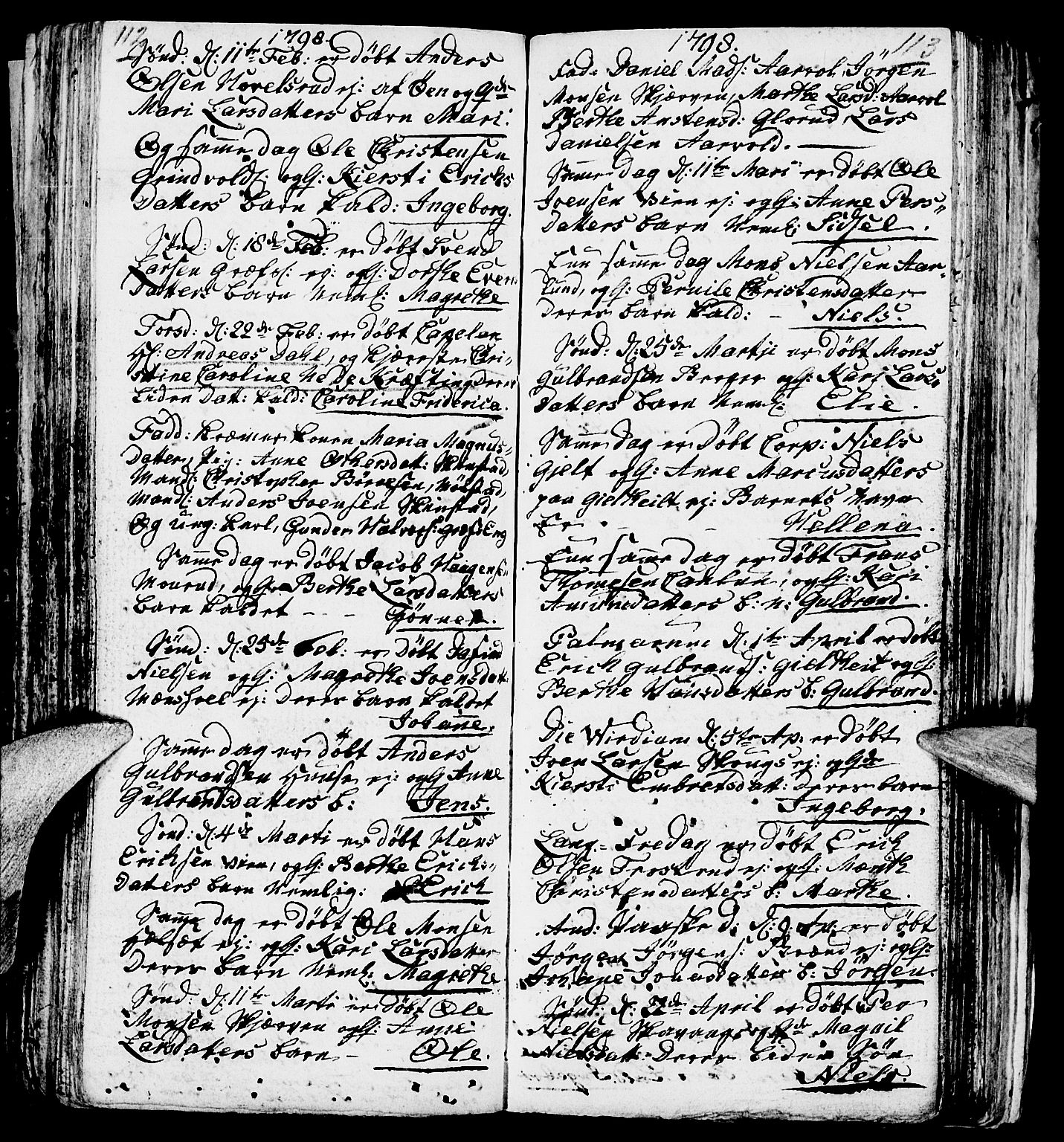 Nes prestekontor, Hedmark, SAH/PREST-020/L/La/L0002: Parish register (copy) no. 2, 1785-1813, p. 112-113