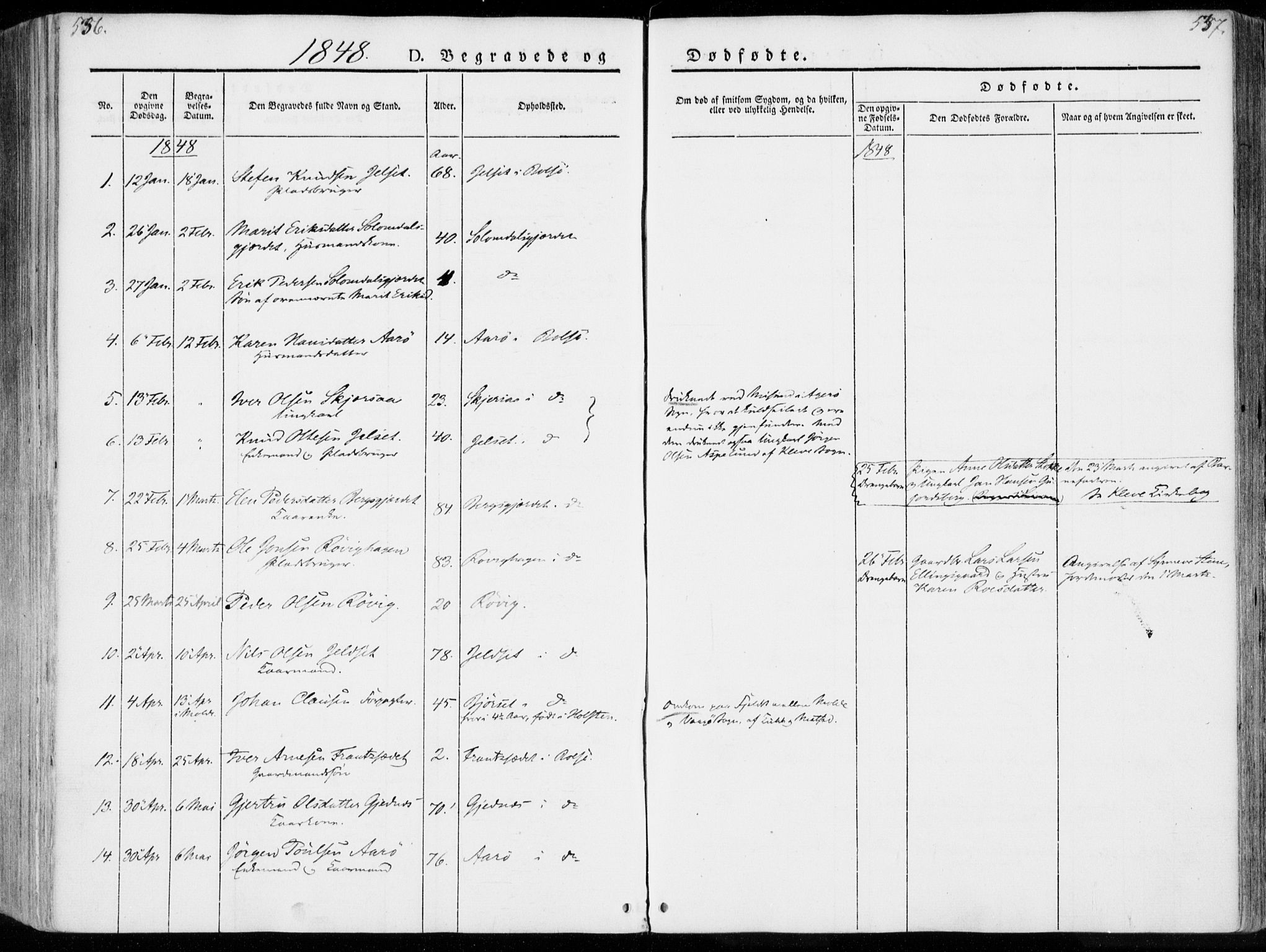 Ministerialprotokoller, klokkerbøker og fødselsregistre - Møre og Romsdal, SAT/A-1454/555/L0653: Parish register (official) no. 555A04, 1843-1869, p. 536-537
