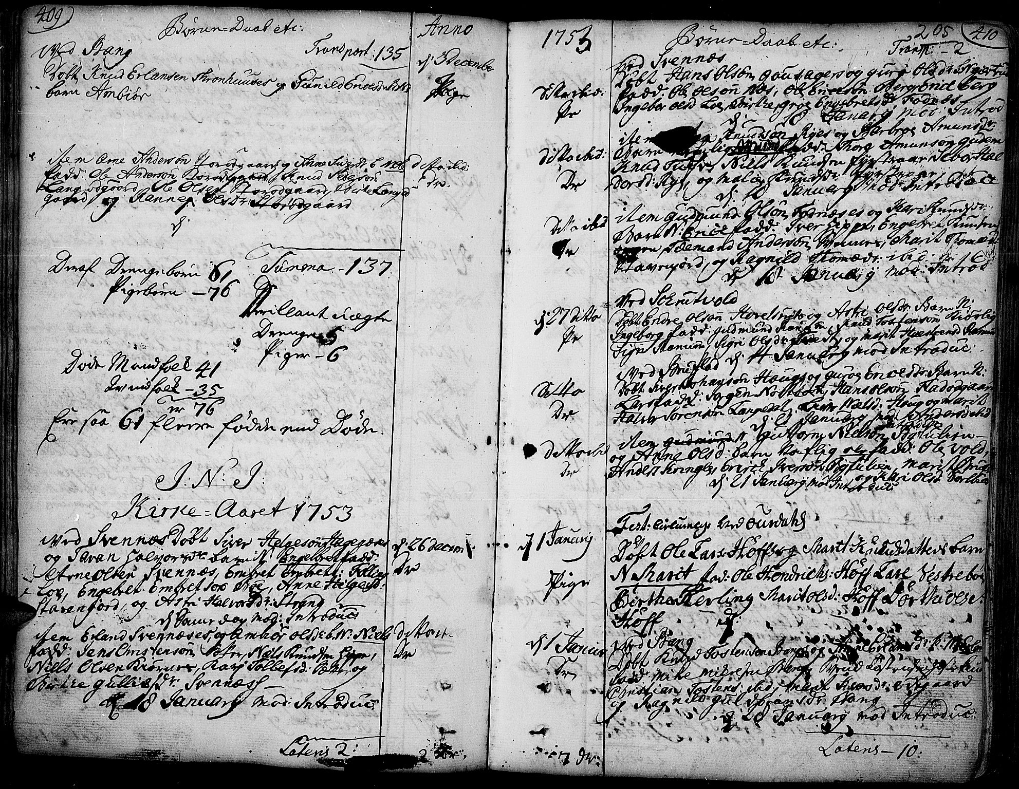 Aurdal prestekontor, SAH/PREST-126/H/Ha/Haa/L0004: Parish register (official) no. 4, 1730-1762, p. 409-410