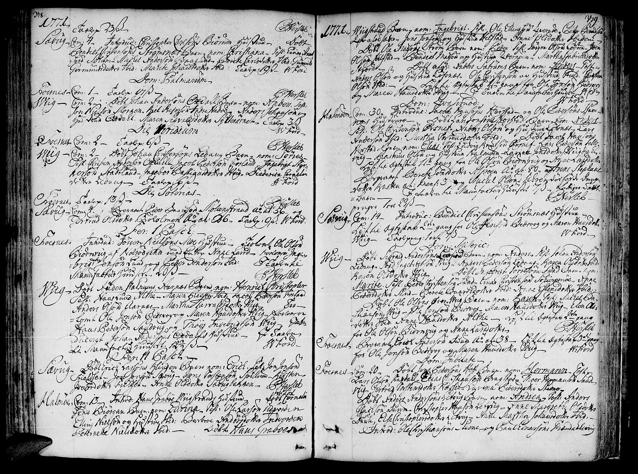 Ministerialprotokoller, klokkerbøker og fødselsregistre - Nord-Trøndelag, SAT/A-1458/773/L0607: Parish register (official) no. 773A01, 1751-1783, p. 378-379