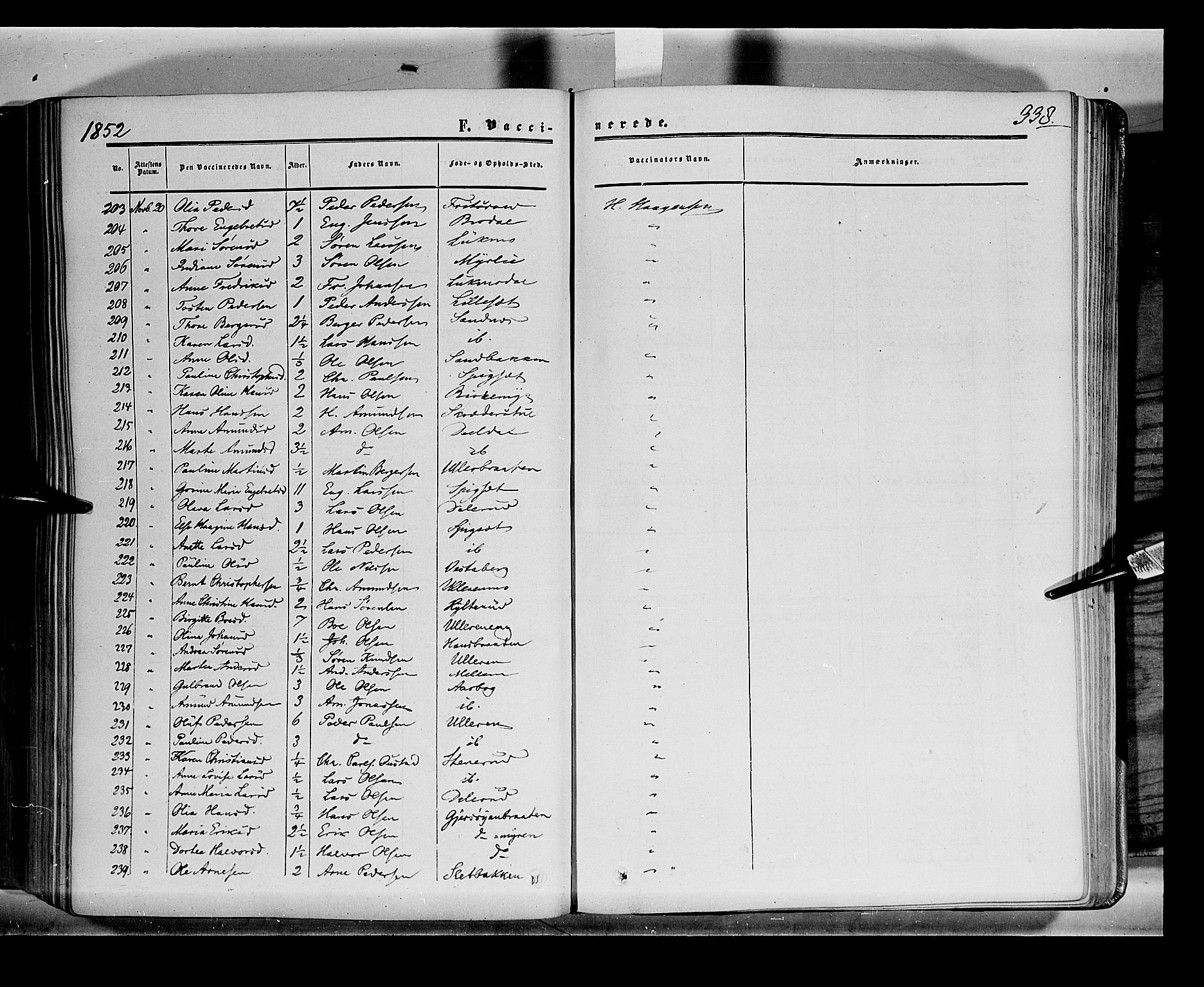 Sør-Odal prestekontor, AV/SAH-PREST-030/H/Ha/Haa/L0001: Parish register (official) no. 1, 1849-1859, p. 338