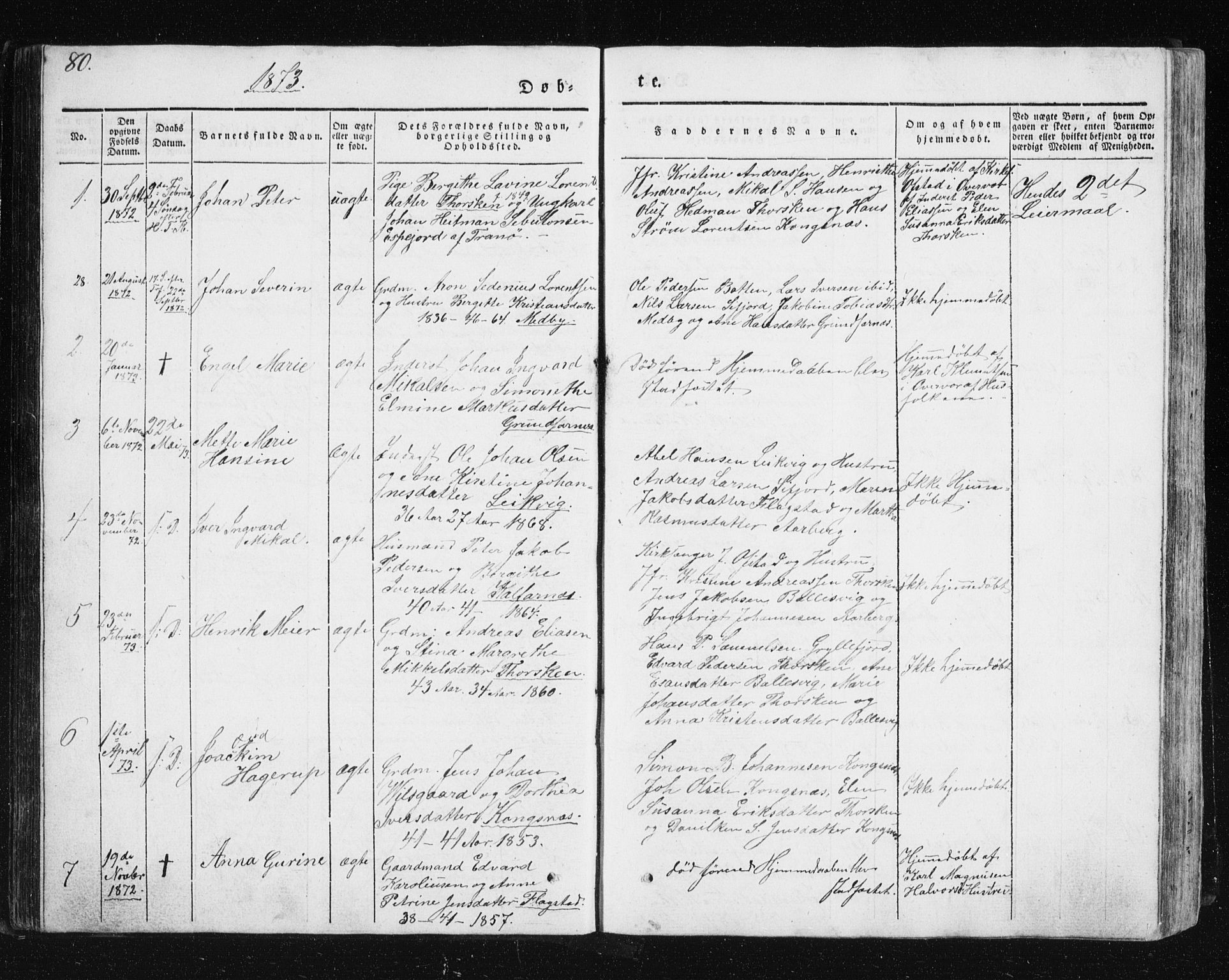 Berg sokneprestkontor, SATØ/S-1318/G/Ga/Gab/L0011klokker: Parish register (copy) no. 11, 1833-1878, p. 80